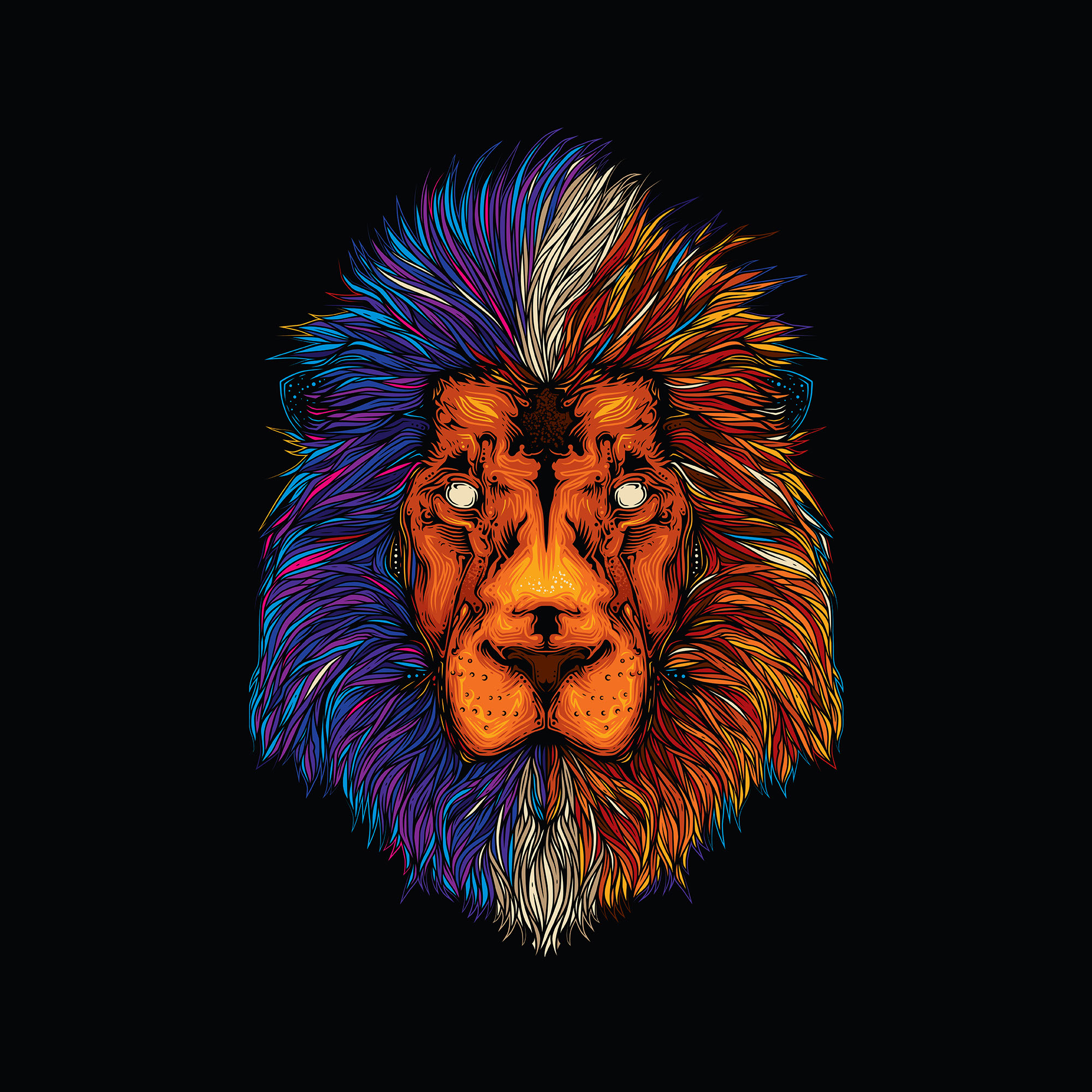 The Abstract Lion. T-shirt Design — Изображение №5 — Иллюстрация на Dprofile