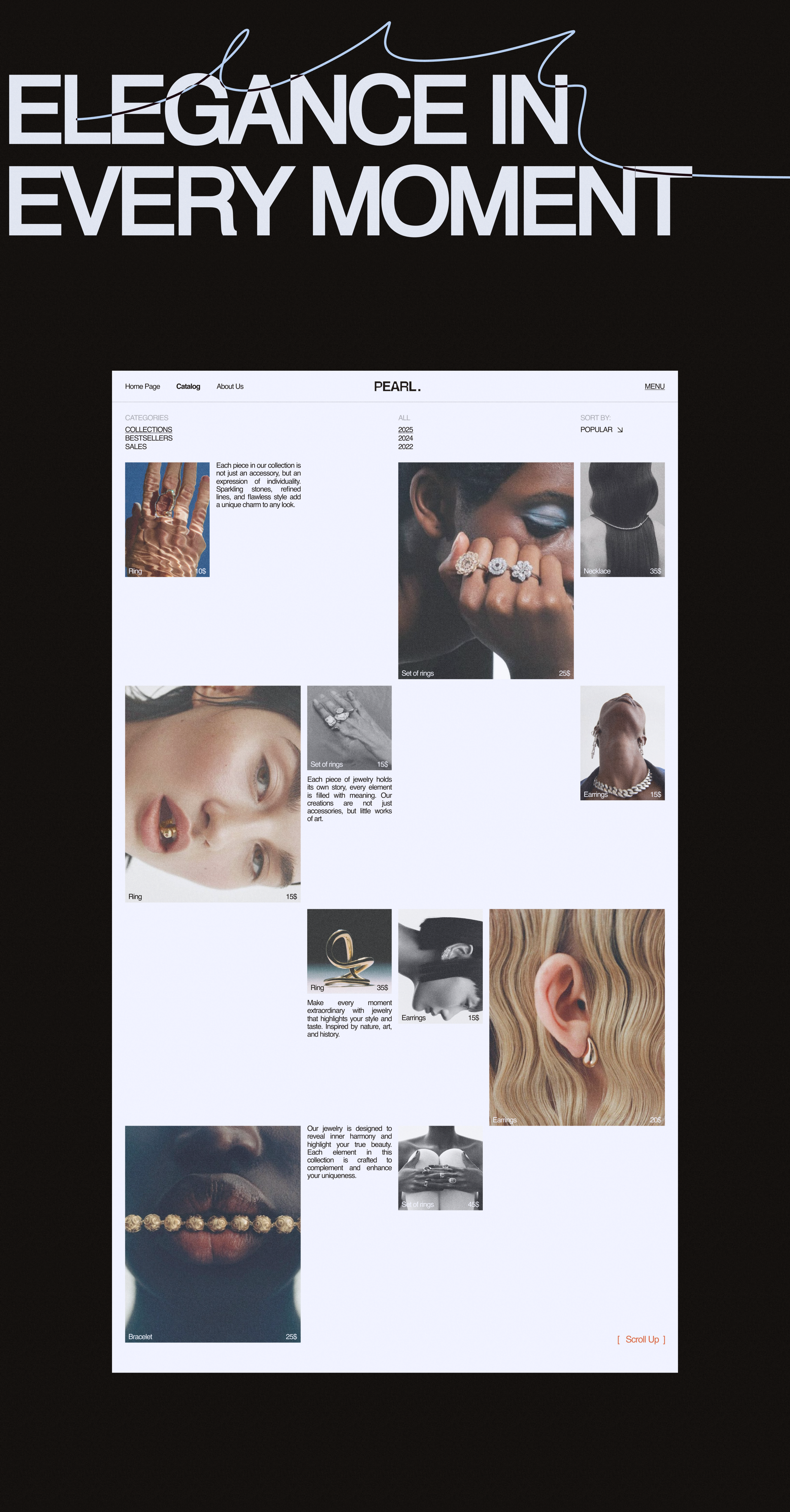 JEWELLERY E-COMMERCE // Pearl Whisper — Изображение №3 — Интерфейсы на Dprofile