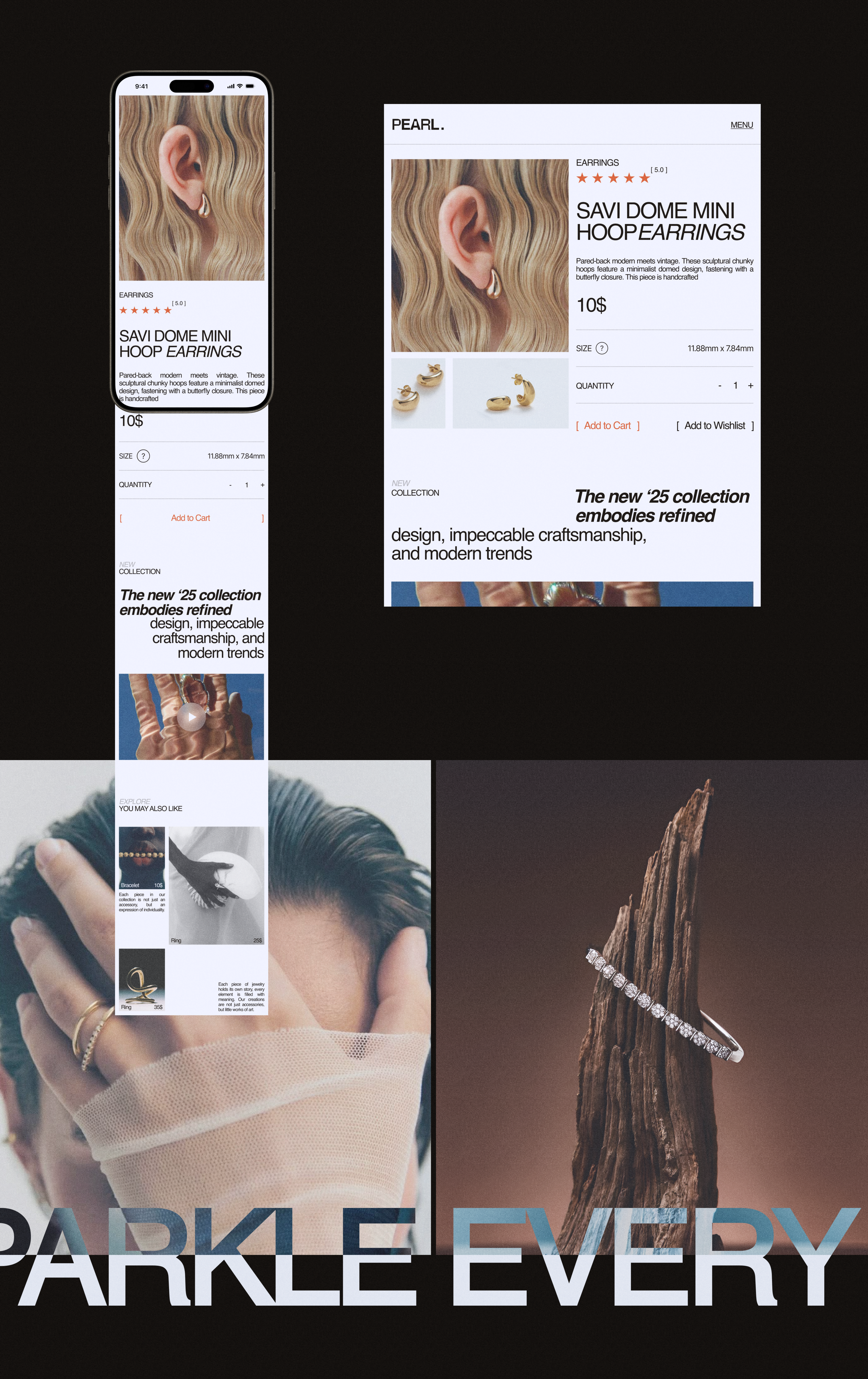 JEWELLERY E-COMMERCE // Pearl Whisper — Изображение №7 — Интерфейсы на Dprofile