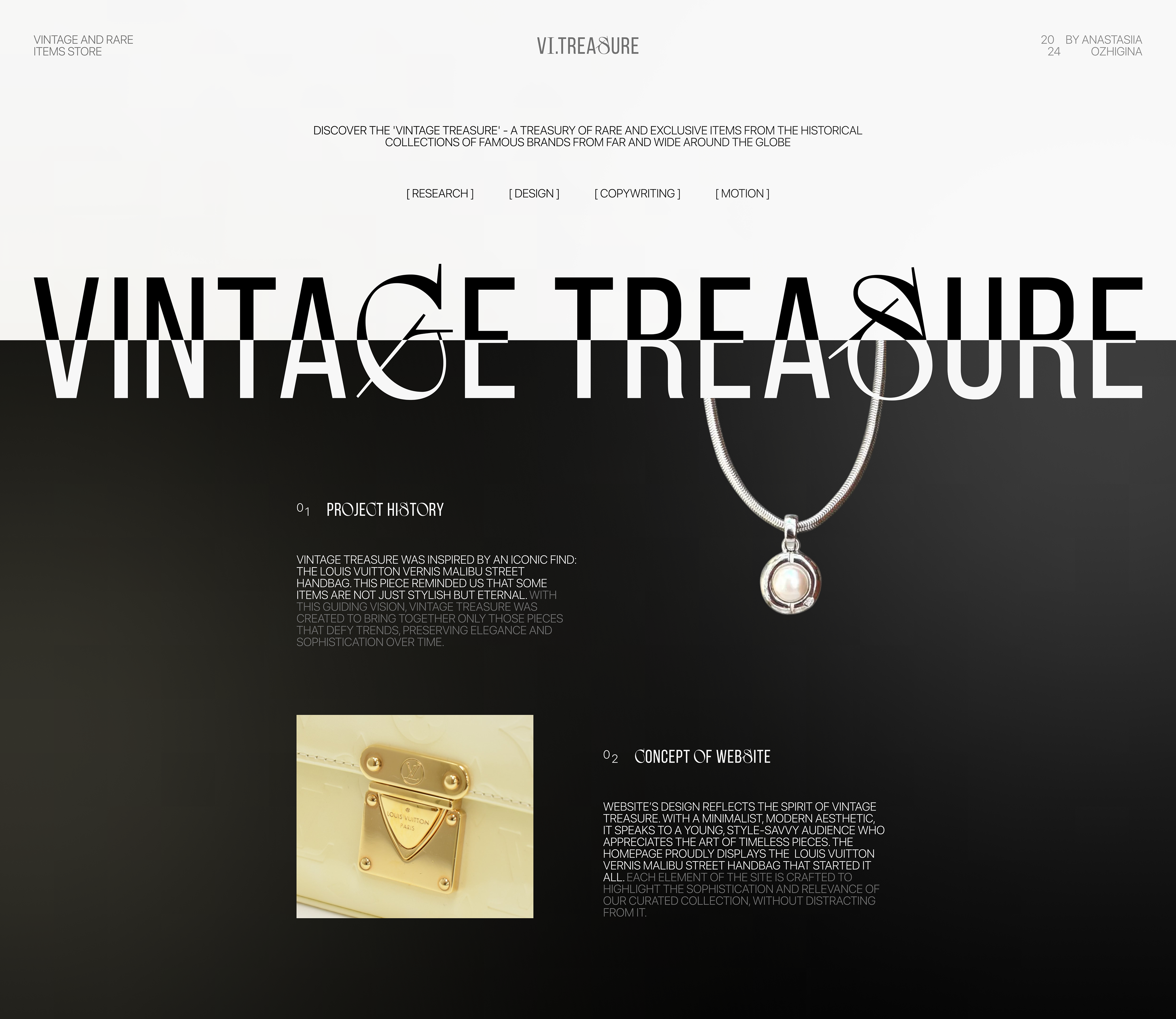 VI.TREASURE | e-commerce website for vintage store — Изображение №1 — Интерфейсы, Анимация на Dprofile