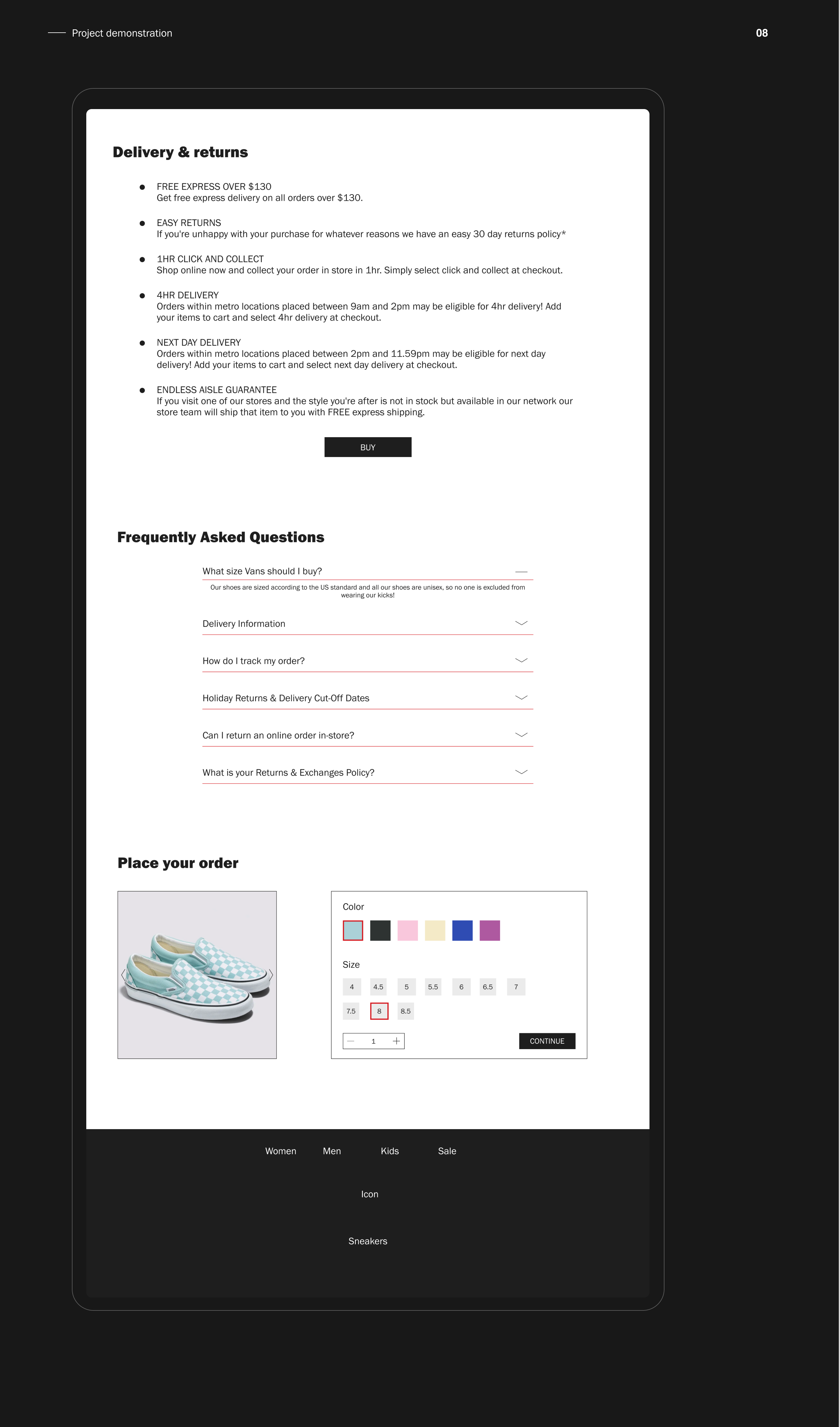 Online store for the sale of sneakers VANS — Изображение №6 — Интерфейсы, Брендинг на Dprofile