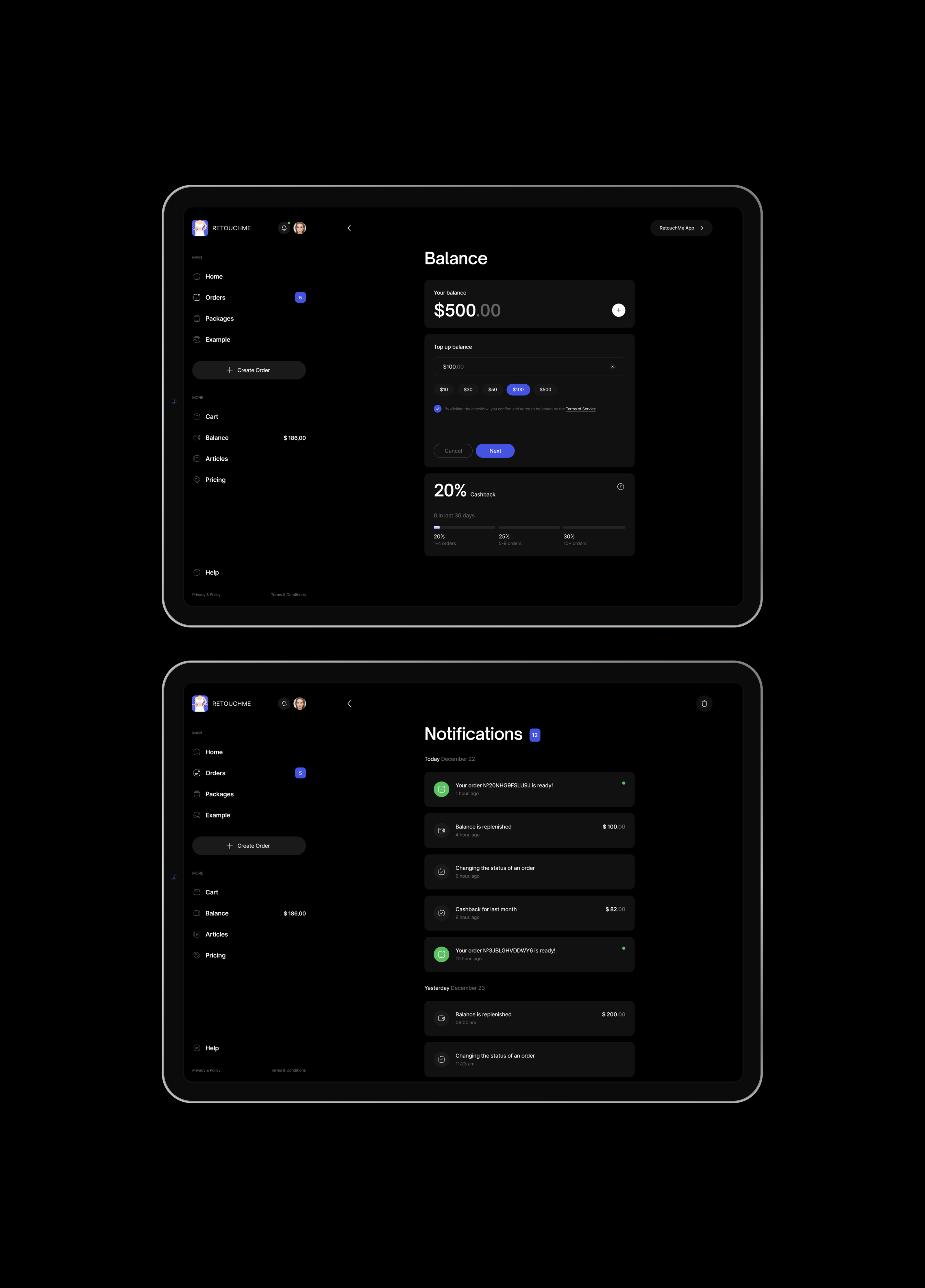 RetouchMe — Изображение №23 — Интерфейсы на Dprofile