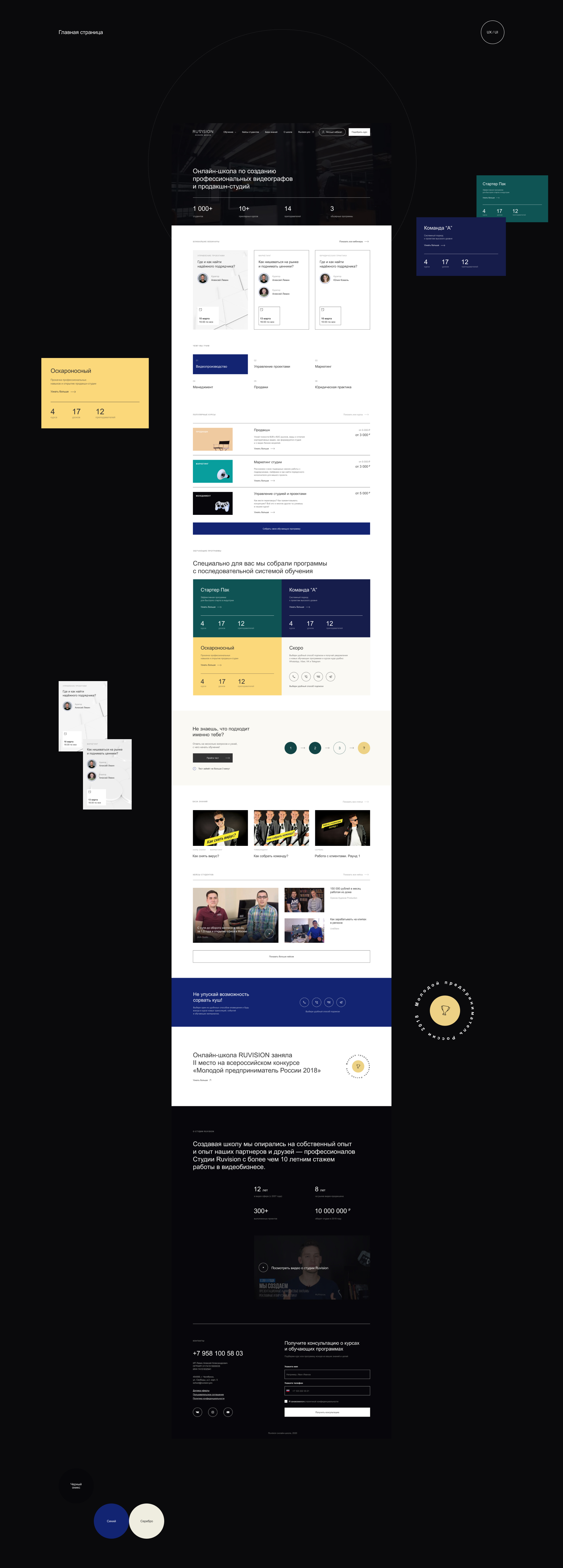 RUVISION Online School | Tilda Publishing — Изображение №3 — Графика, 3D, Интерфейсы на Dprofile