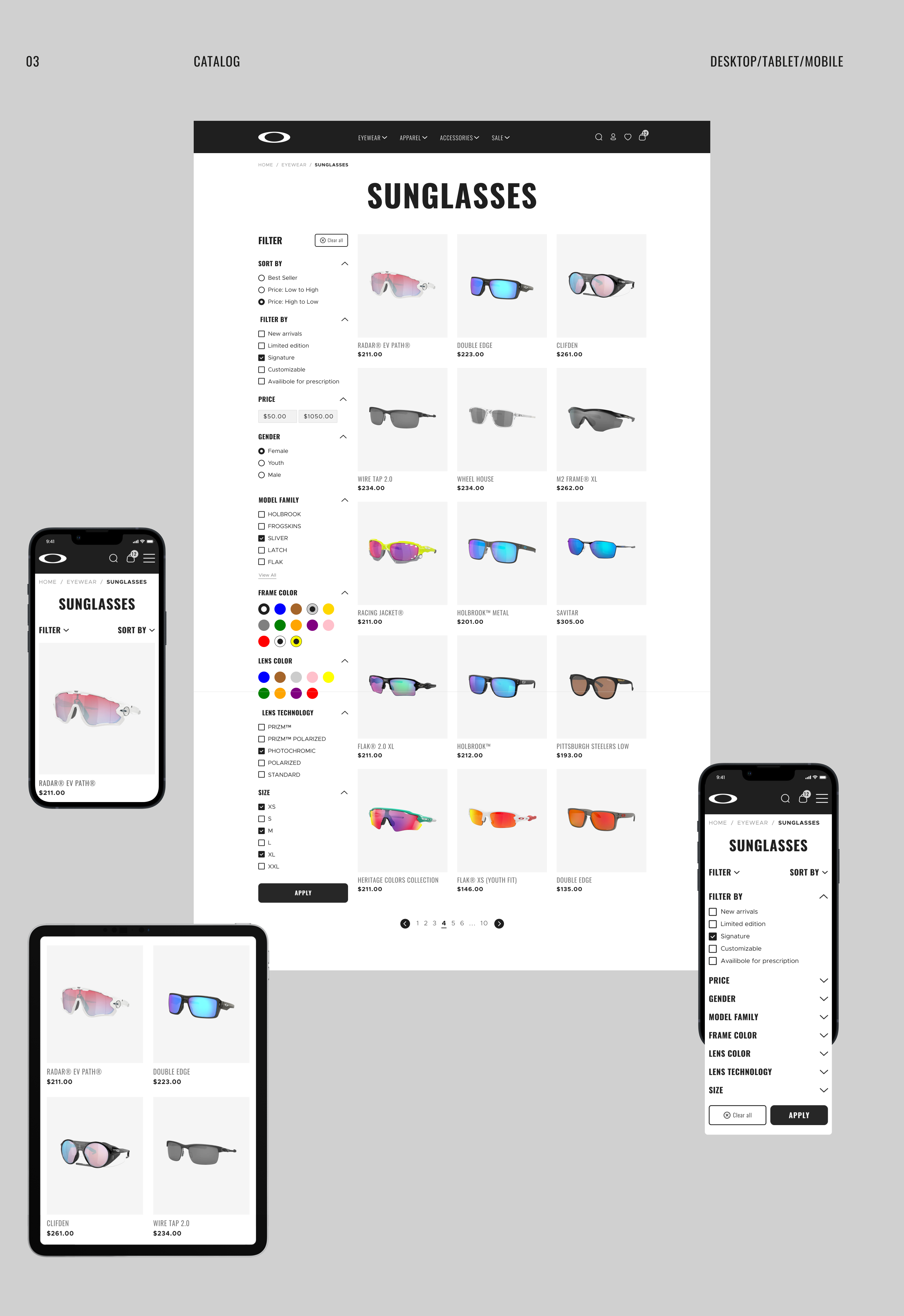 OACLEY | E-commerce redesign — Изображение №5 — Интерфейсы, Анимация на Dprofile