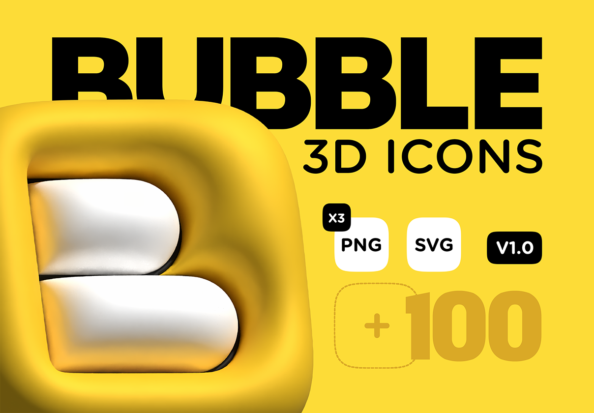 FREE 3D Bubble Icons | Надутые 3Д Иконки — Изображение №1 — Интерфейсы, 3D на Dprofile