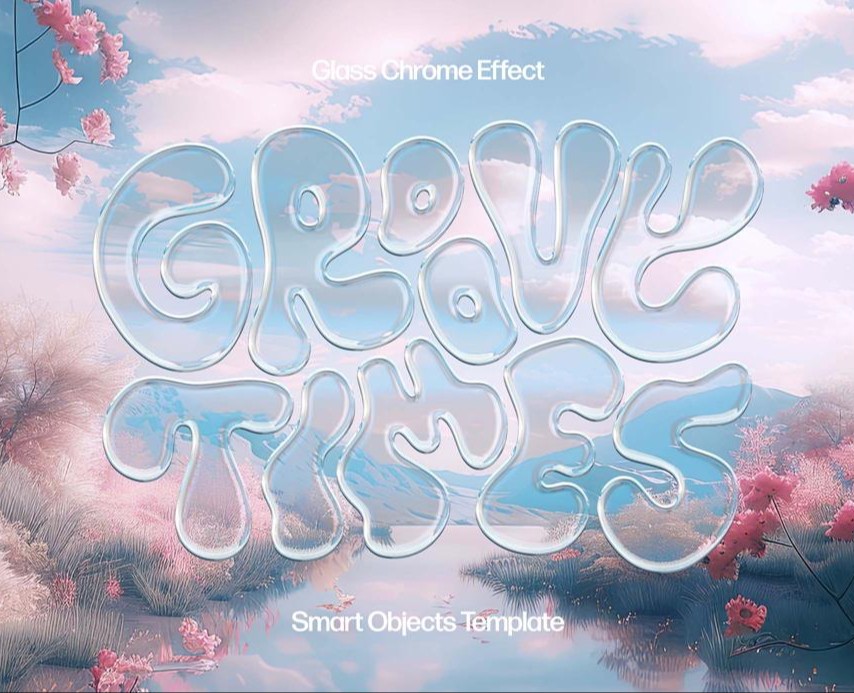 FREE GLASS CHROME EFFECT|ЭФФЕКТ СТЕКЛА — Иллюстрация, Графика на Dprofile