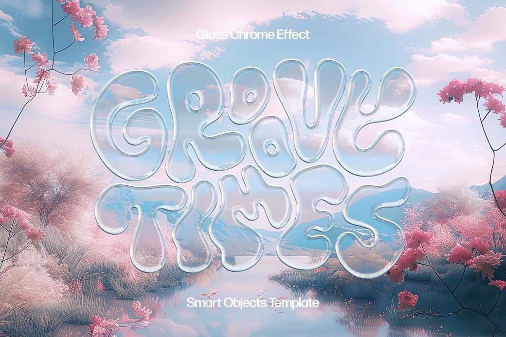 FREE GLASS CHROME EFFECT|ЭФФЕКТ СТЕКЛА — Изображение №1 — Иллюстрация, Графика на Dprofile