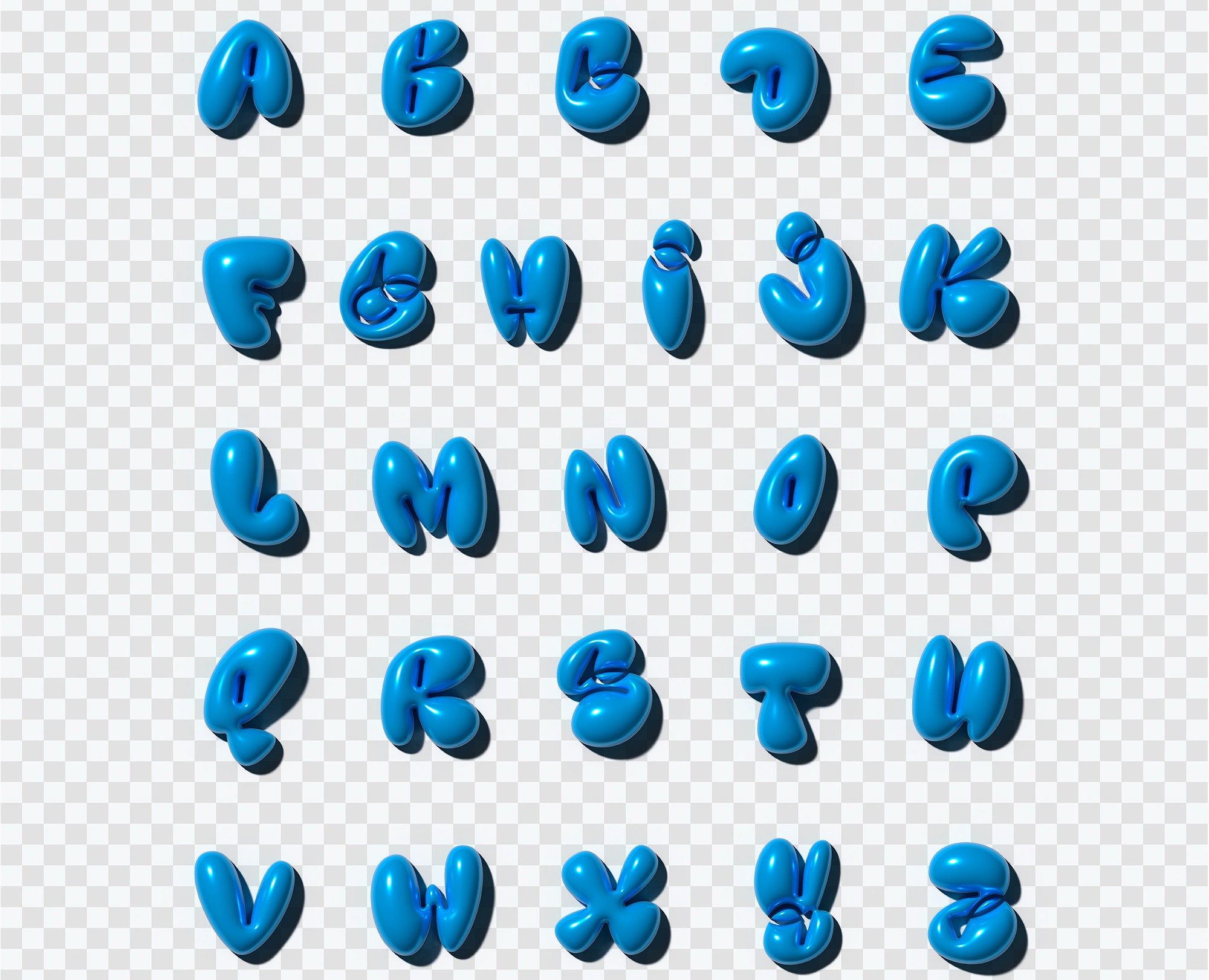 Blue Inflated Letters | Синие надутые буквы *FREE — Графика, 3D на Dprofile