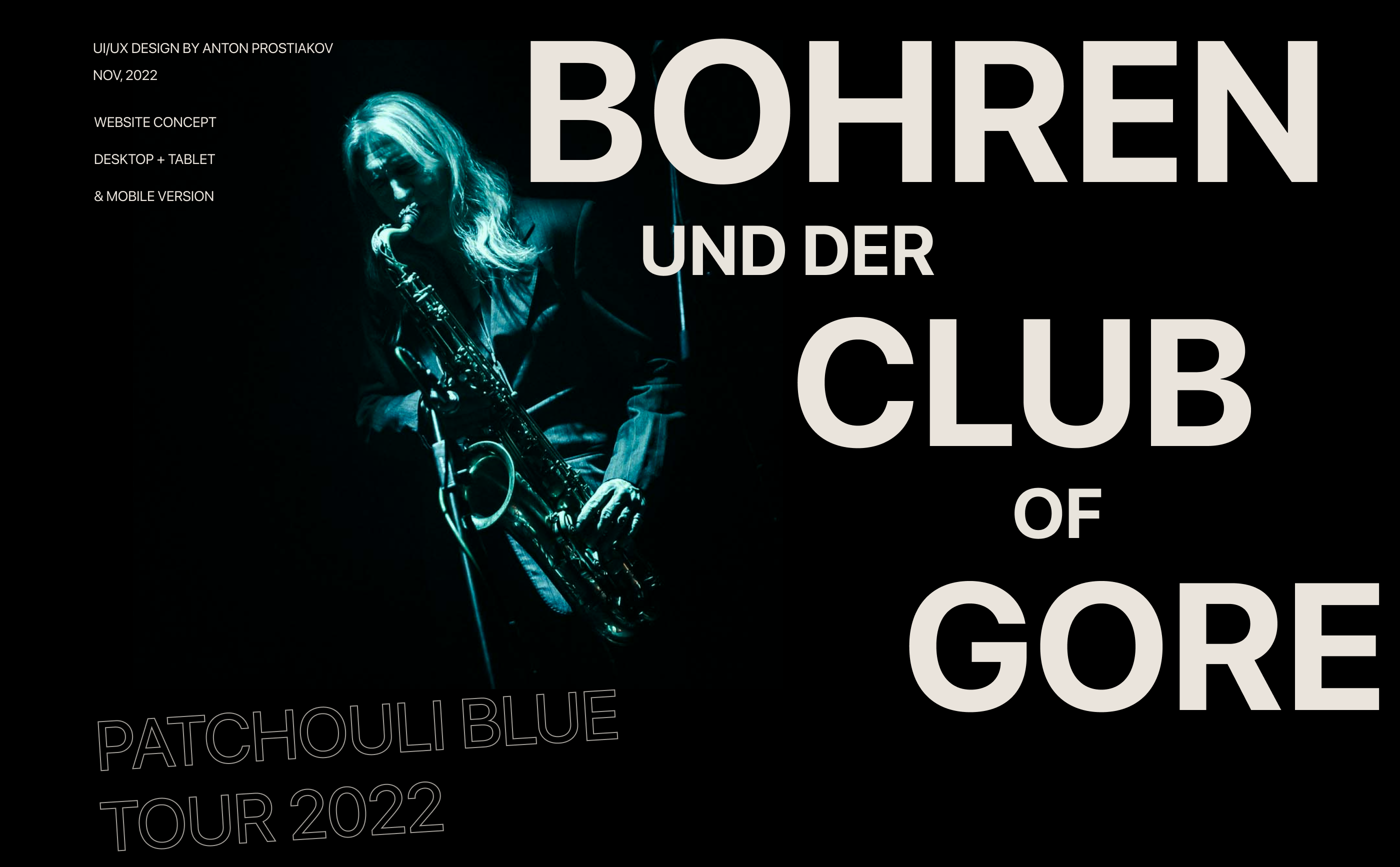 Landing page Bohren & der club of gore — Изображение №1 — Интерфейсы, Иллюстрация, Графика на Dprofile