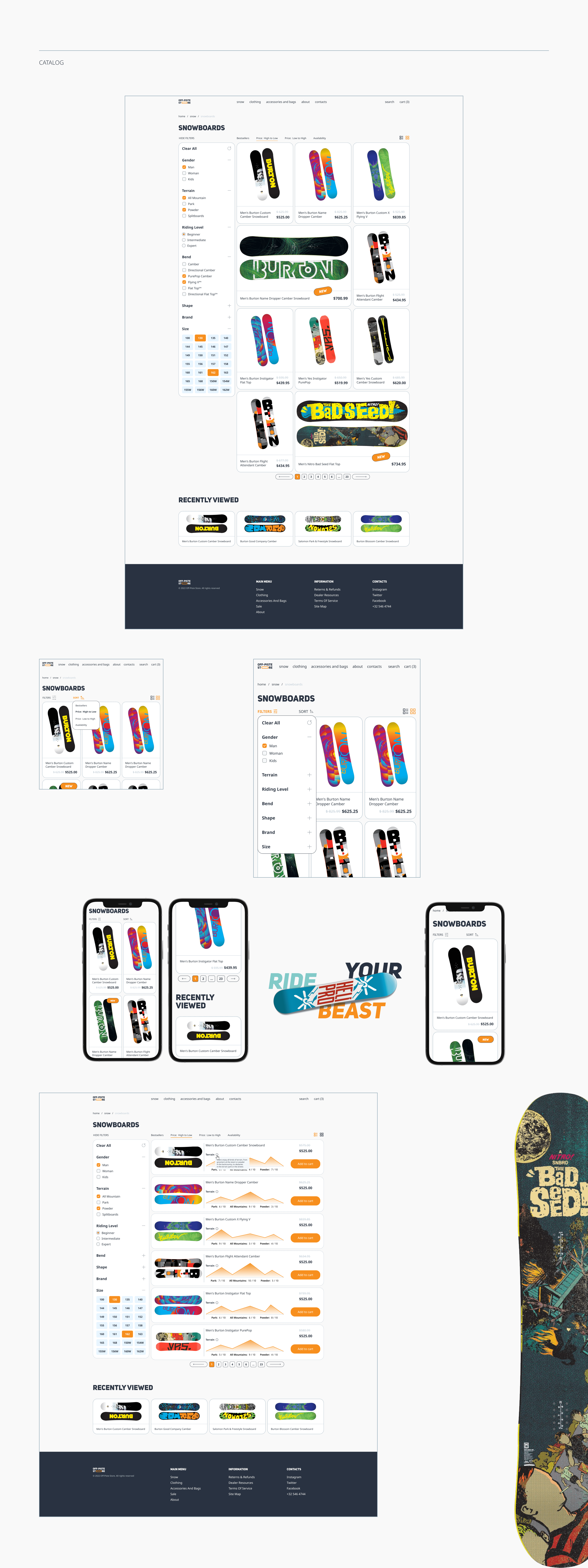 Off-Piste - Snowboards online store — Изображение №6 — Интерфейсы, Графика на Dprofile