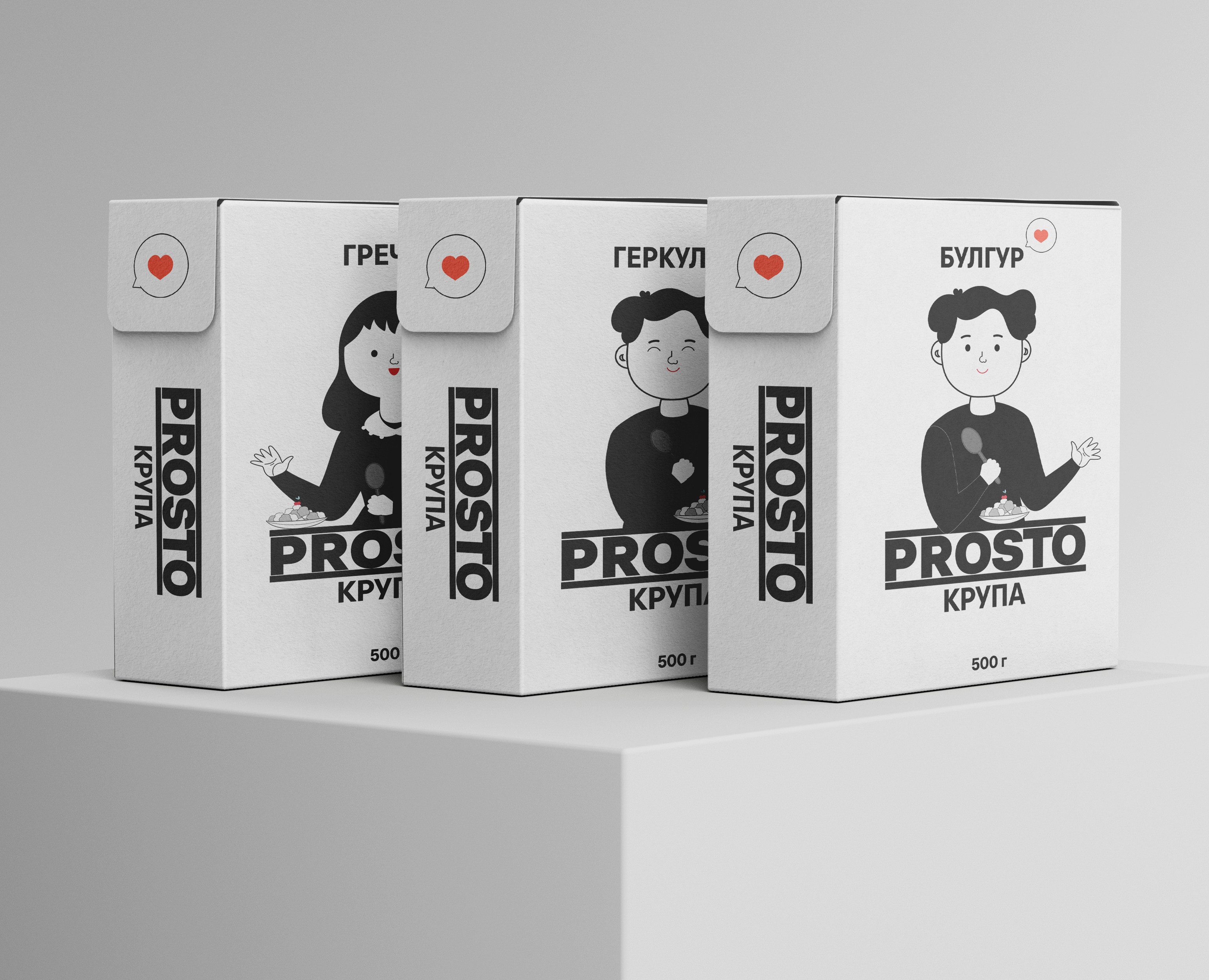 Дизайн упаковки круп бренда «Prosto». — Брендинг, Иллюстрация на Dprofile
