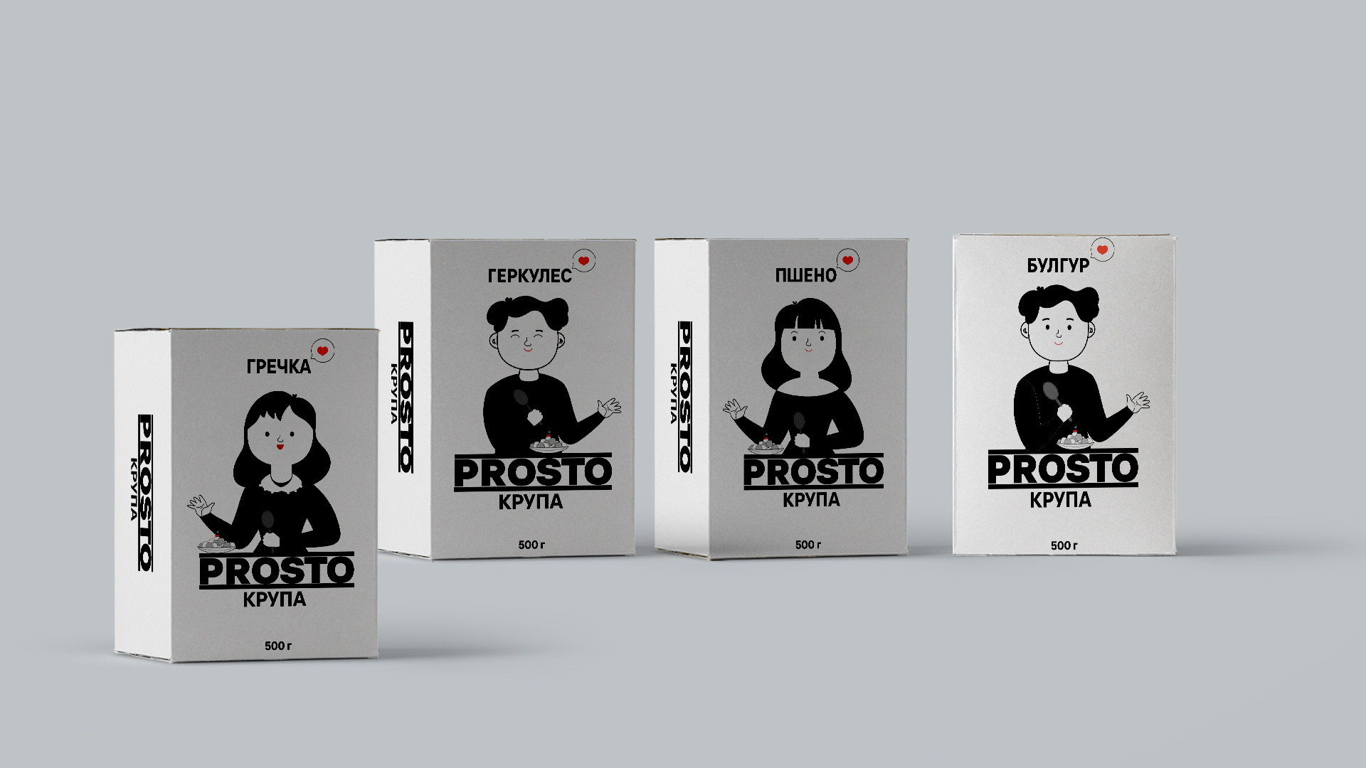 Дизайн упаковки круп бренда «Prosto». — Изображение №3 — Брендинг, Иллюстрация на Dprofile