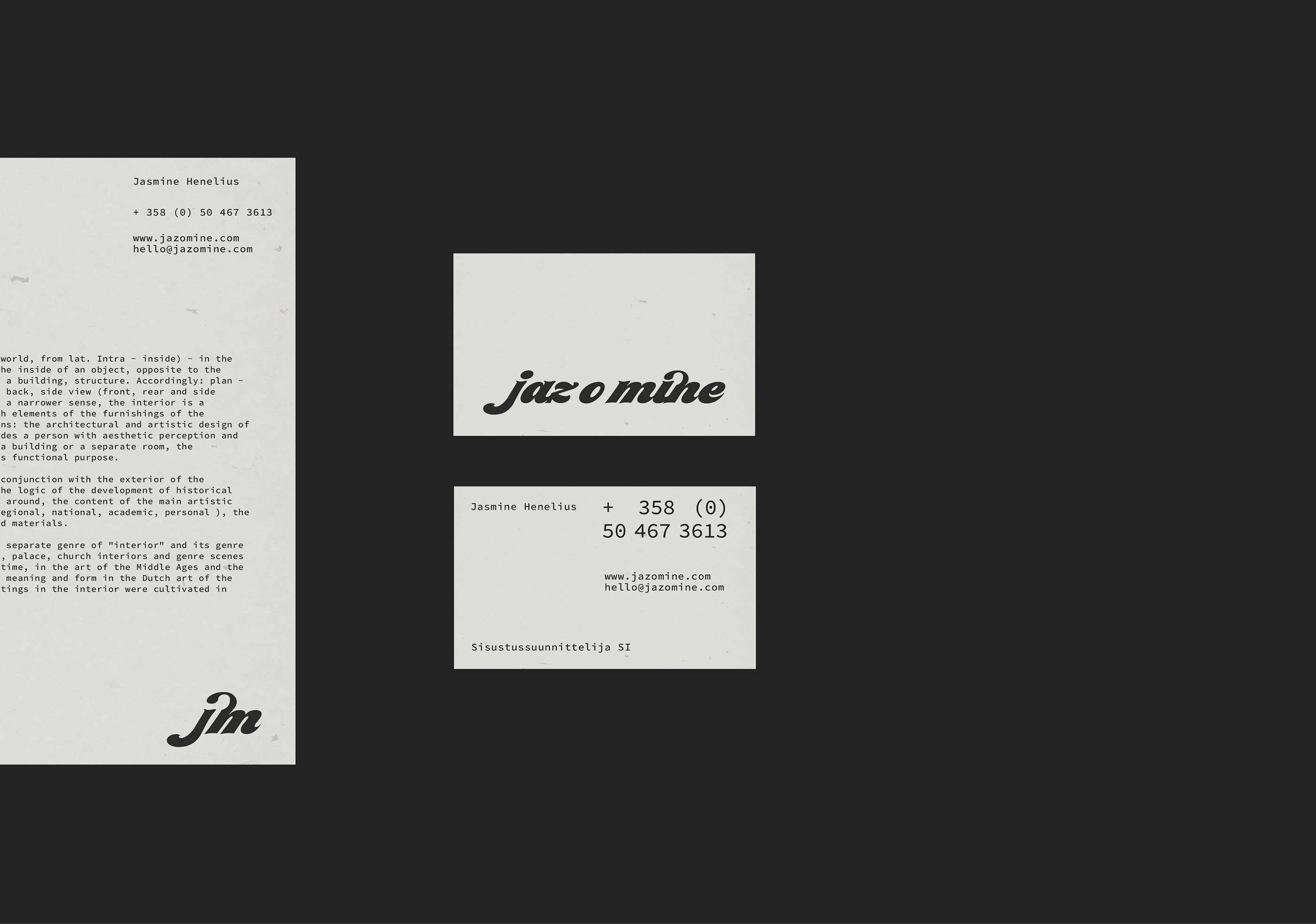 JAZ O MINE / interior designer identity — Изображение №5 — Брендинг на Dprofile