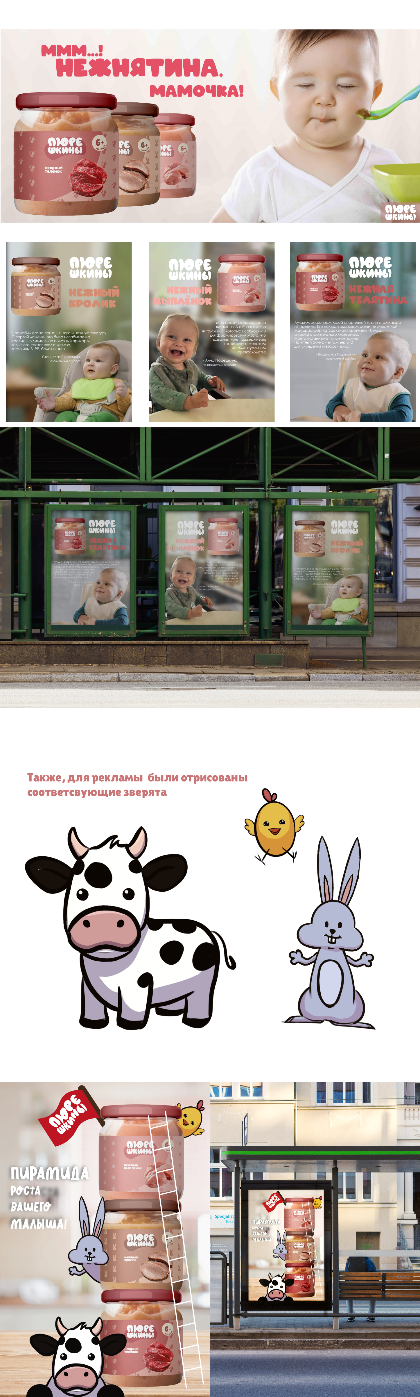 Дизайна этикеток мясного детского пюре "ПЮРЕШКИНЫ" — Изображение №3 — Брендинг, Маркетинг на Dprofile