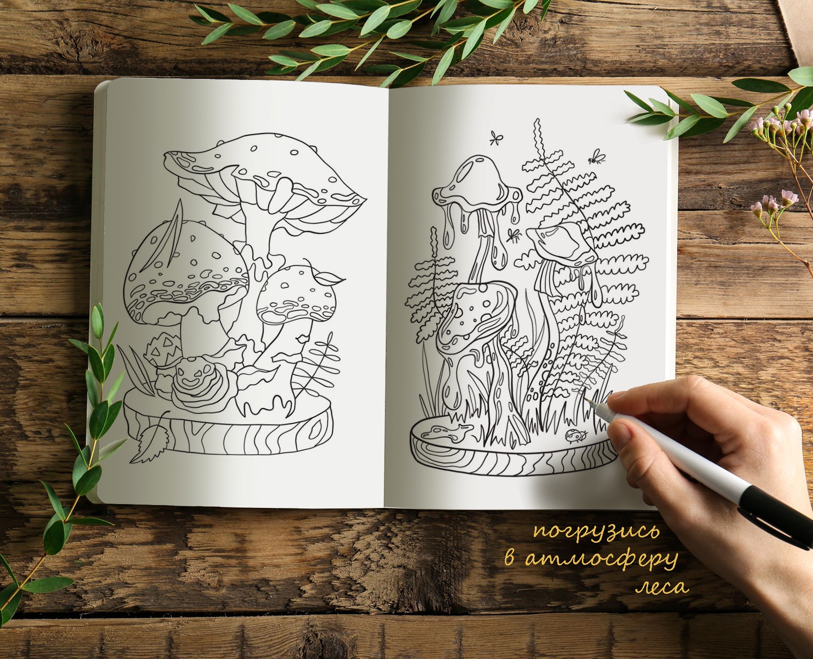 Раскрась лес — Иллюстрация на Dprofile