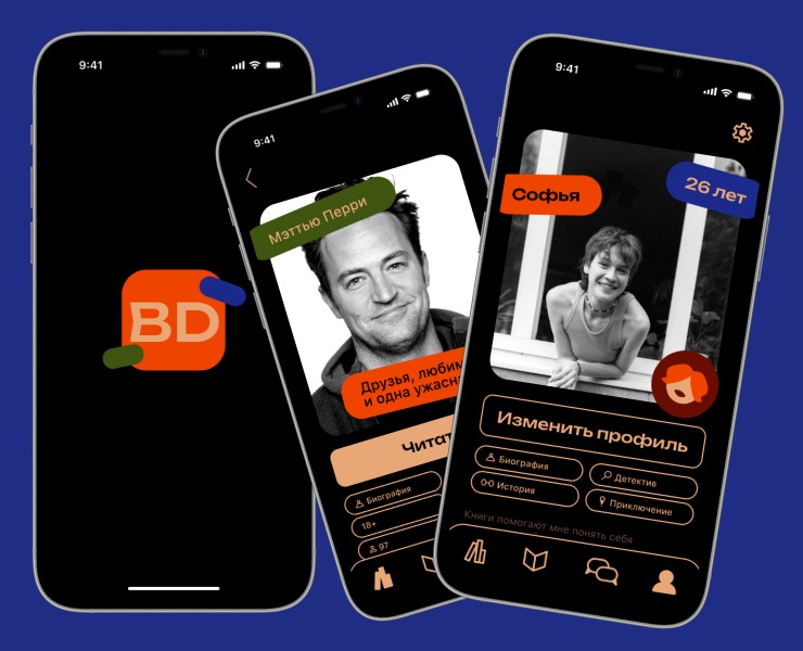 Дейтинг для любителей поговорить BOOKDATE — Интерфейсы на Dprofile
