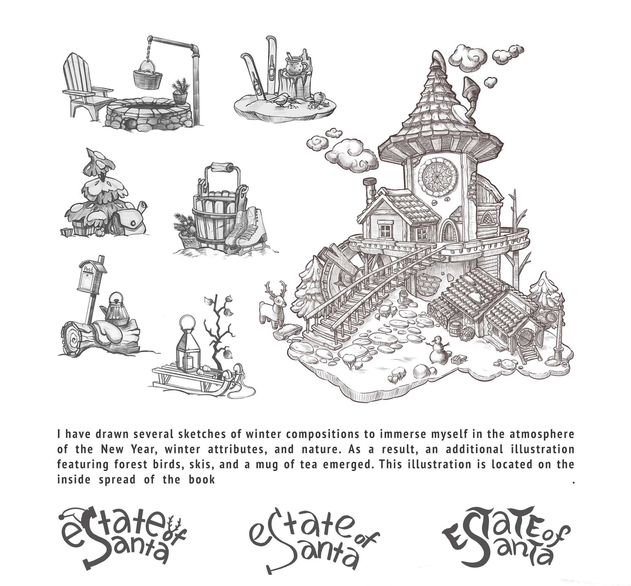 Children's book cover illustrations | Estate of Santa — Изображение №3 — Иллюстрация, Графика на Dprofile