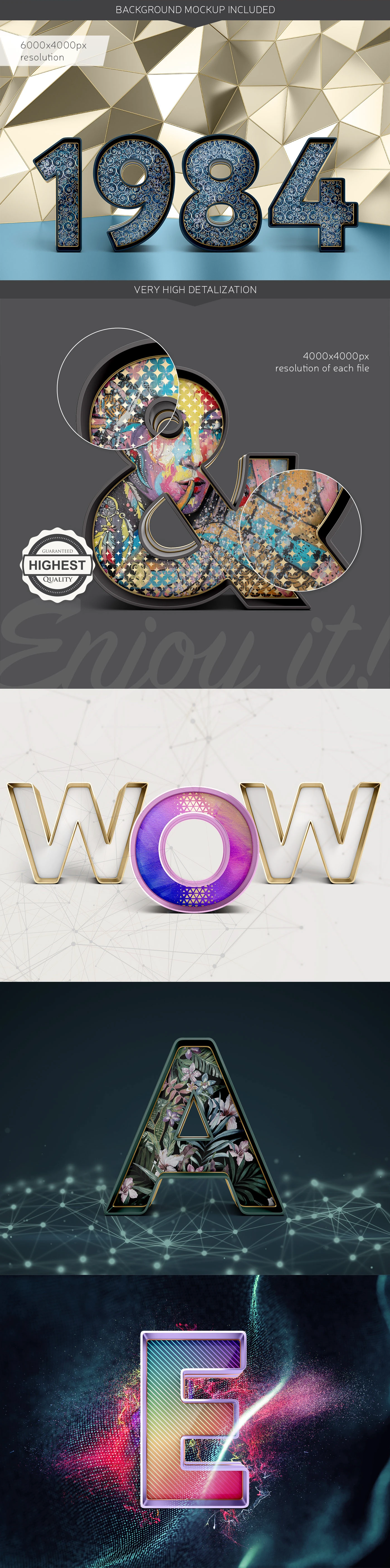 Letters Mockup — Изображение №2 — Графика, 3D на Dprofile