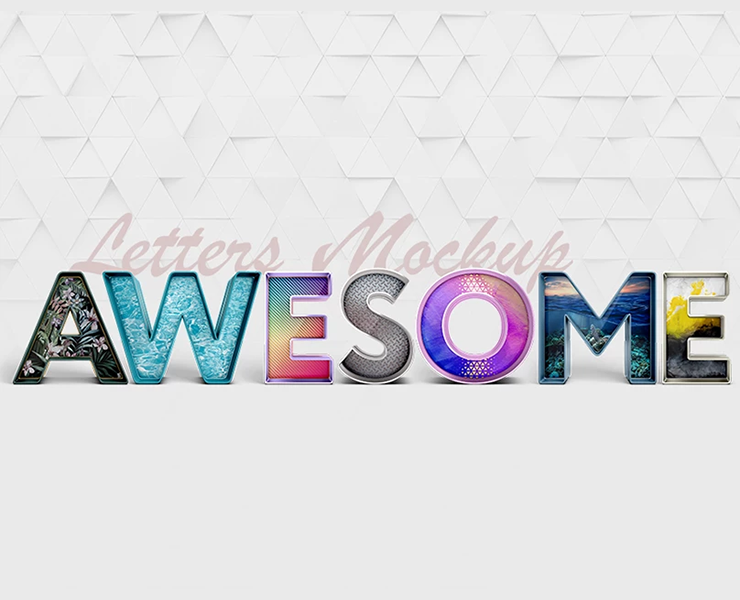 Letters Mockup — Графика, 3D на Dprofile