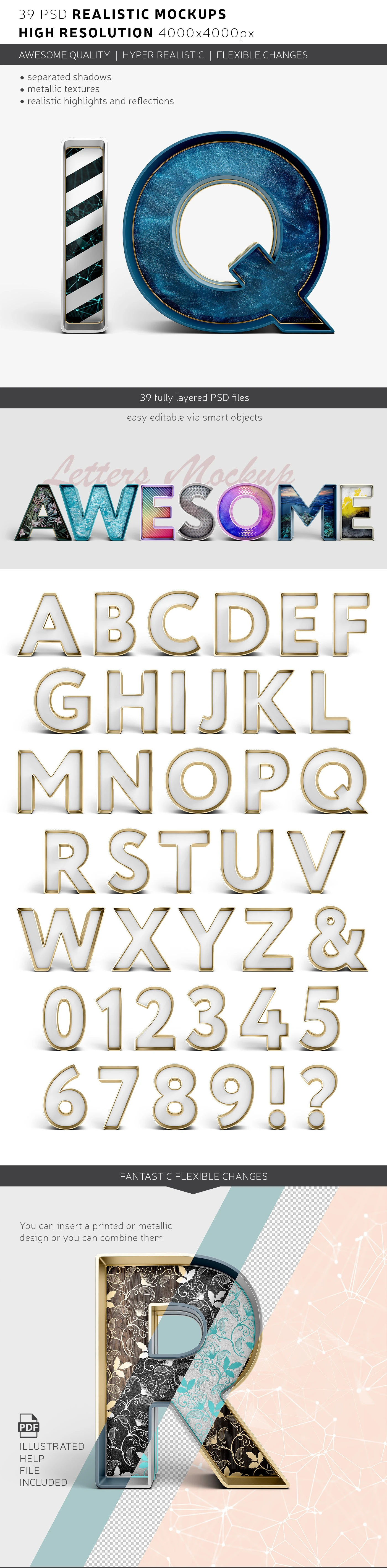 Letters Mockup — Изображение №1 — Графика, 3D на Dprofile