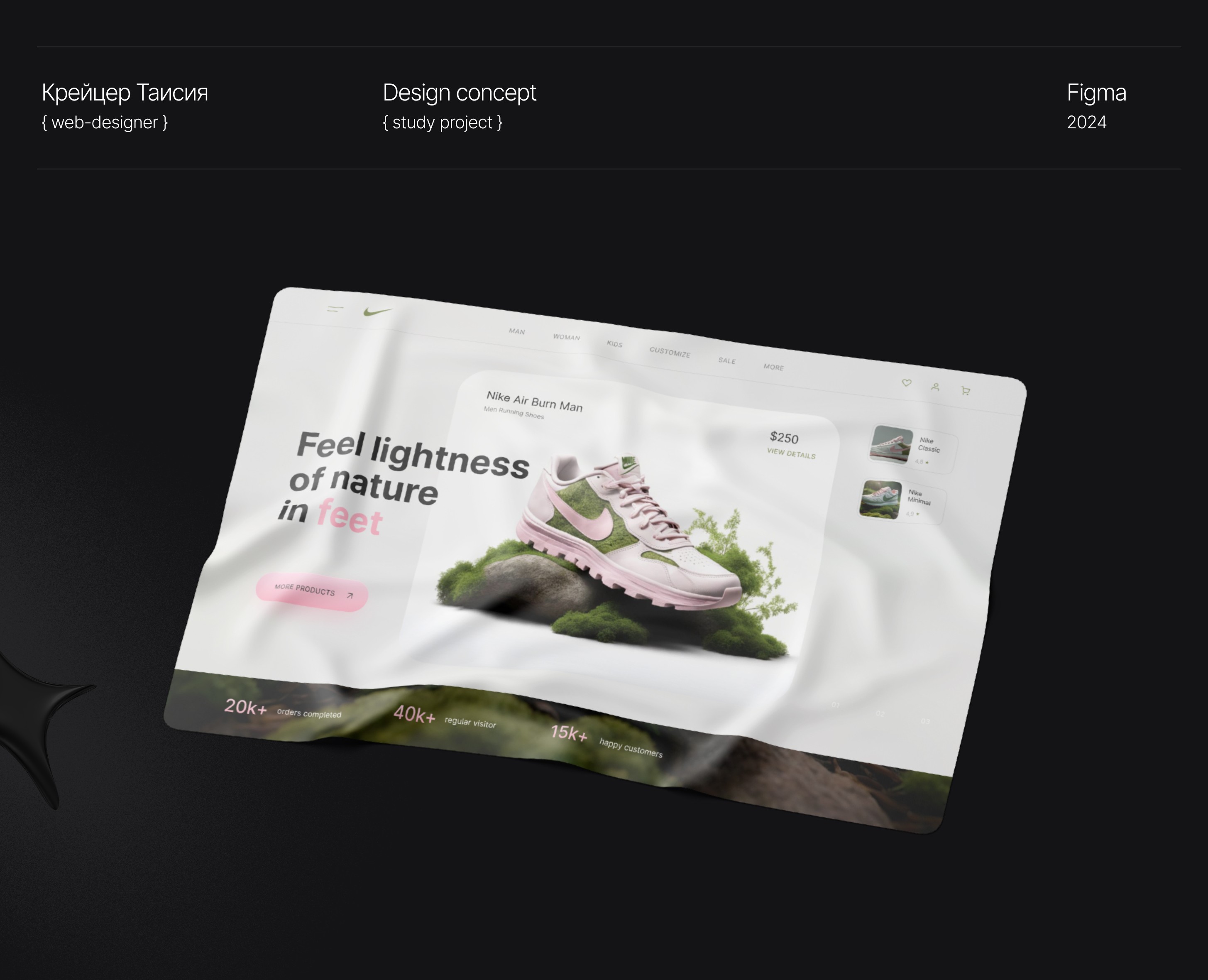 Nike Sneakers | Redesign consept — Интерфейсы, Брендинг на Dprofile