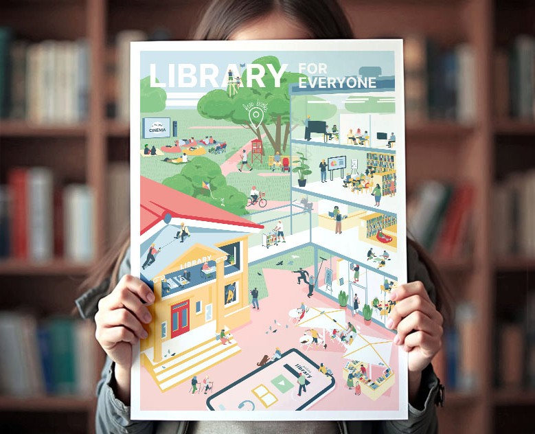 Library for everyone. Wimmelbuch — Иллюстрация, Графика на Dprofile