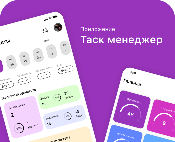 Приложение Таск менеджер на Dprofile