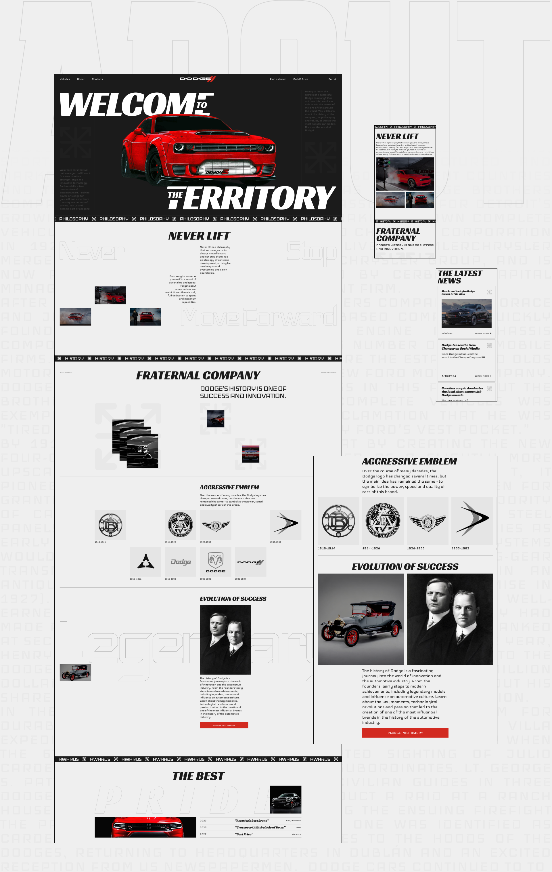 DODGE/CORPORATE WEBSITE REDESIGN — Изображение №12 — Интерфейсы, Анимация на Dprofile