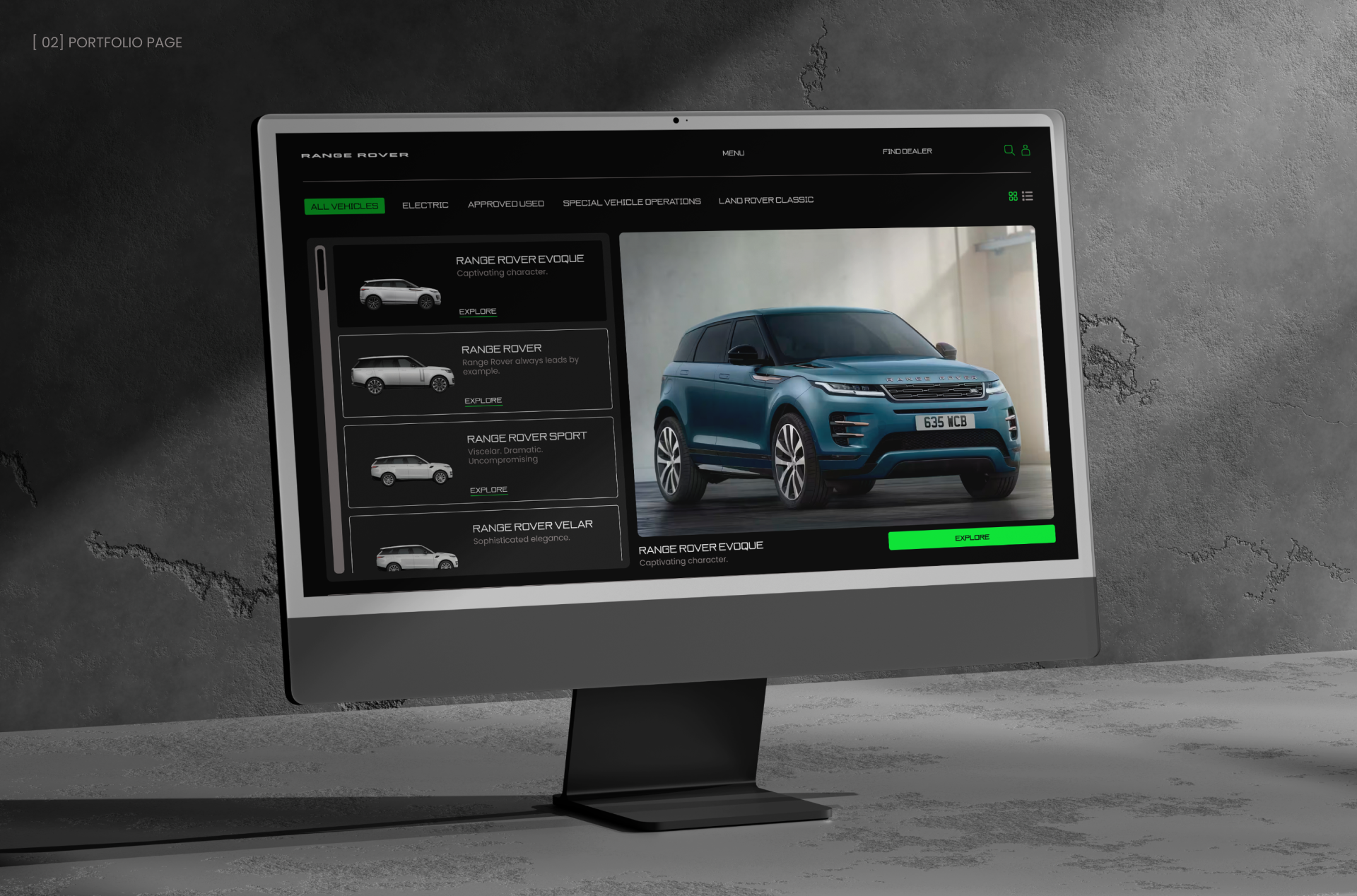 Range Rover | Corporate Website — Изображение №5 — Интерфейсы на Dprofile