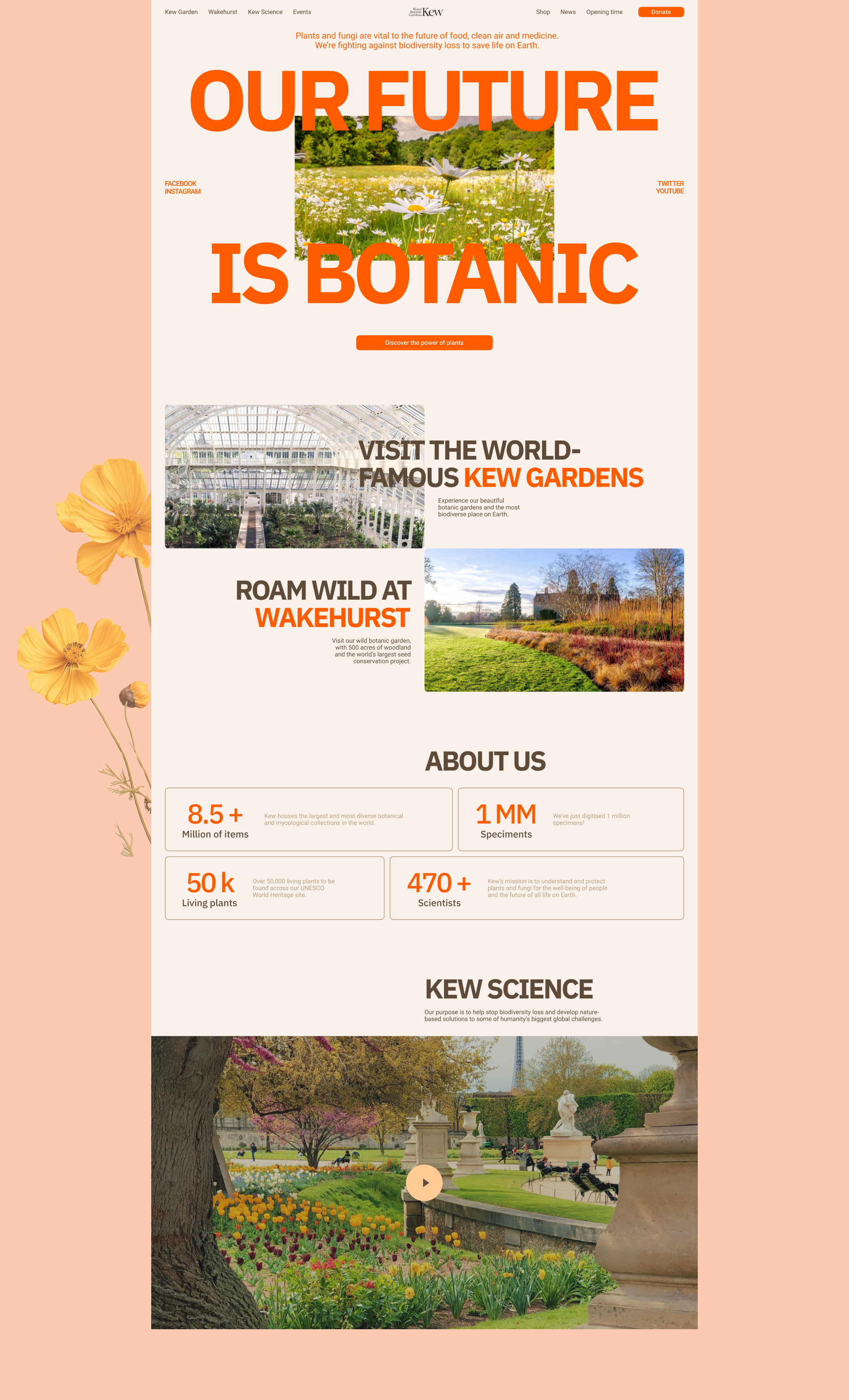Kew Gardens|Landing page — Изображение №2 — Интерфейсы, Брендинг на Dprofile