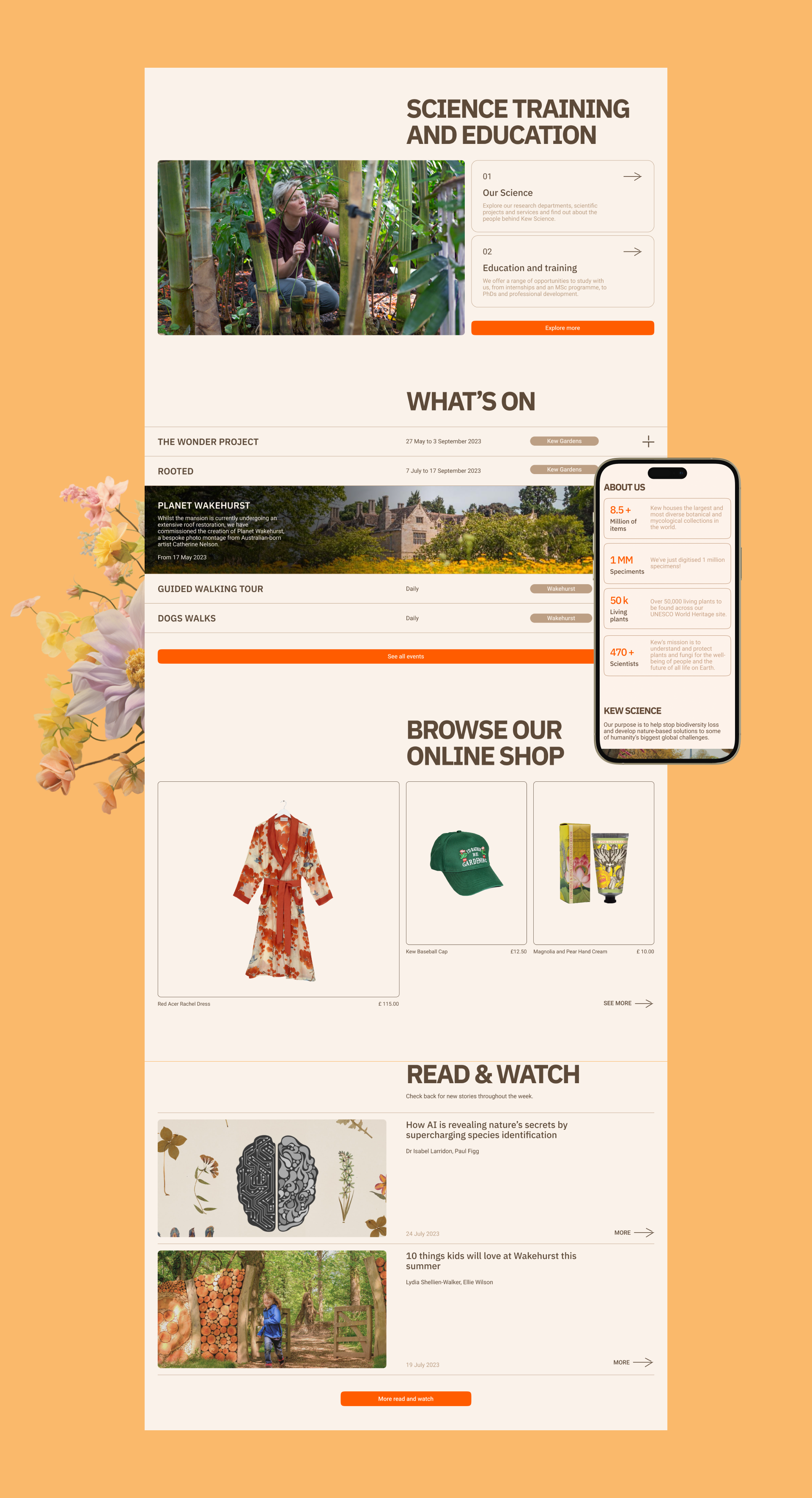 Kew Gardens|Landing page — Изображение №5 — Интерфейсы, Брендинг на Dprofile