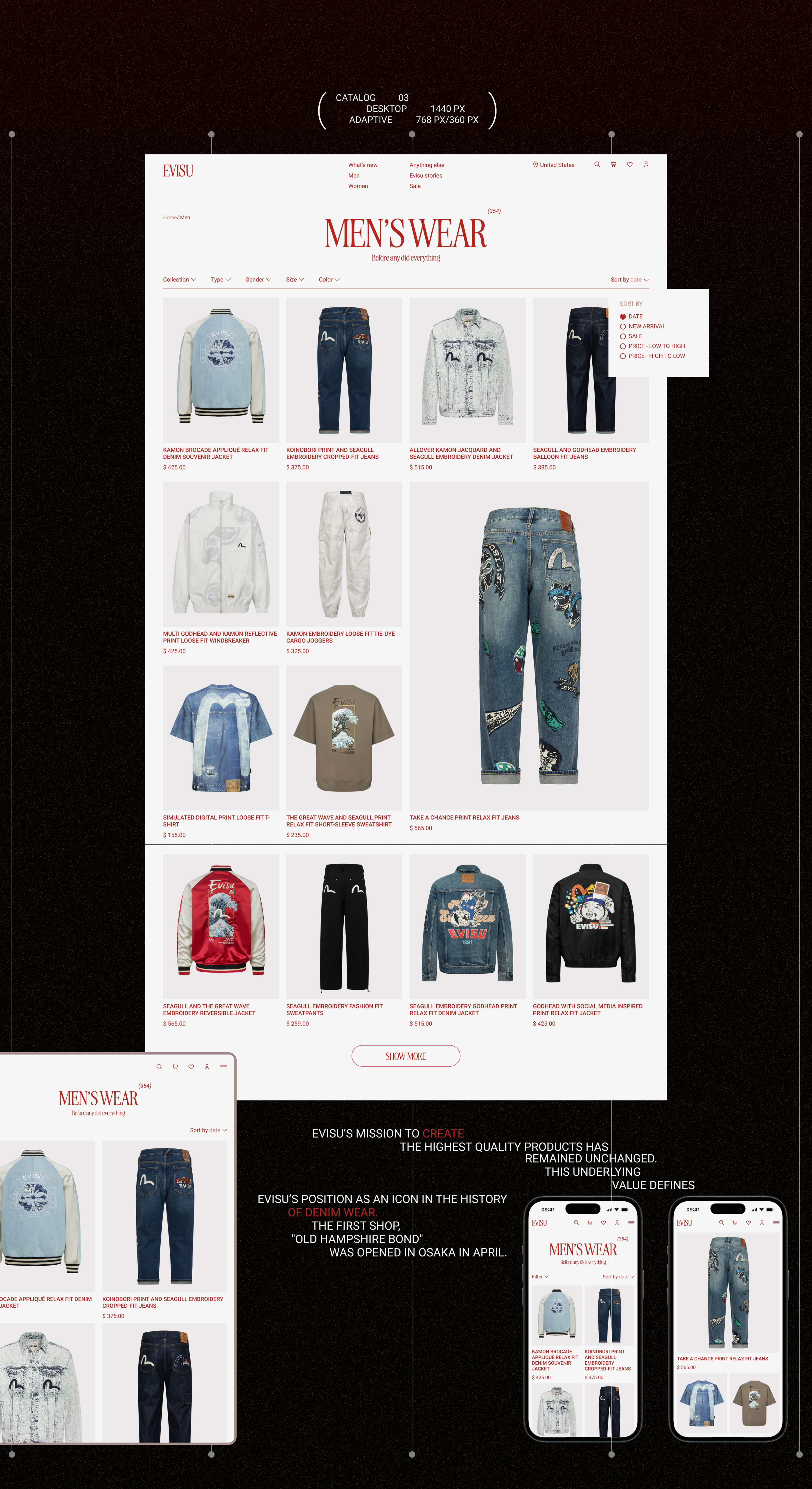 EVISU | E-Commerce redesign — Изображение №4 — Интерфейсы на Dprofile