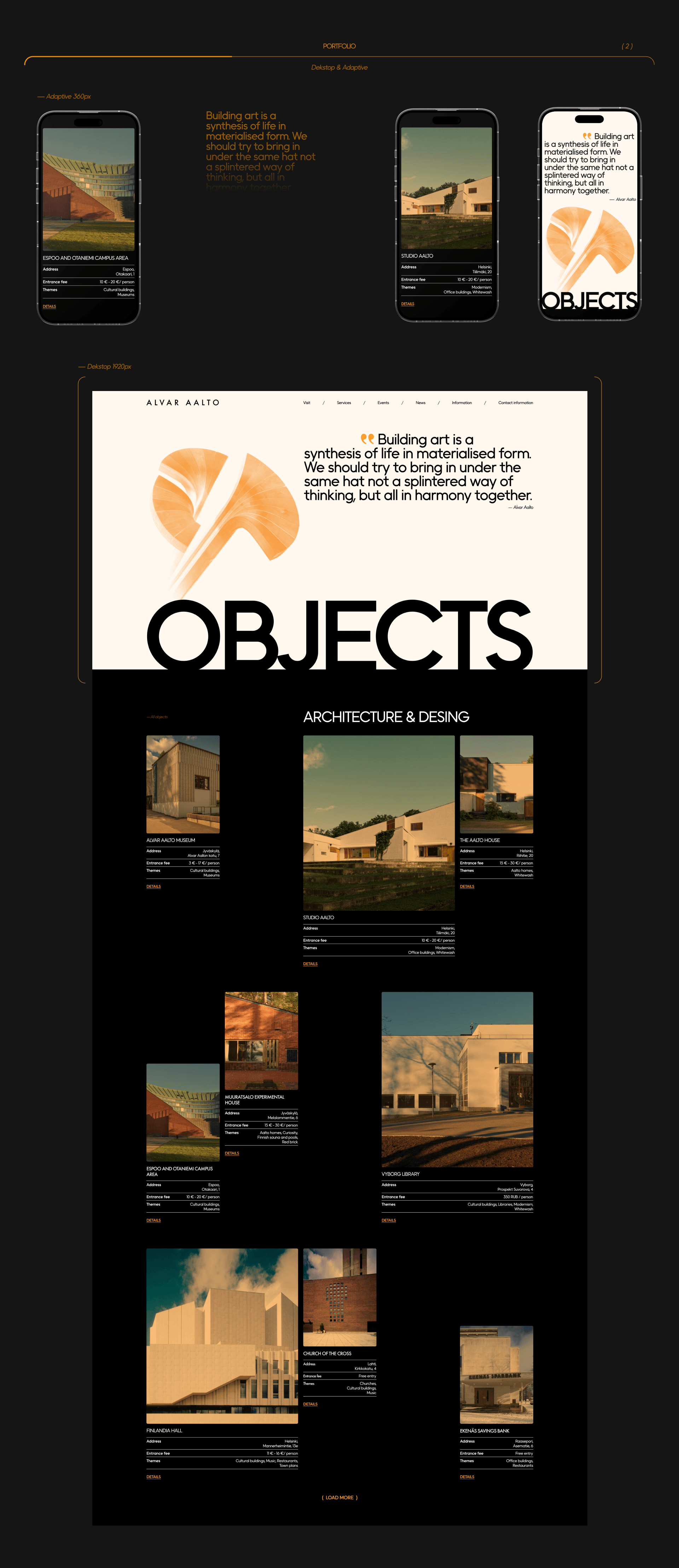 ALVAR AALTO FONDATION | Corporate website redesign — Изображение №5 — Интерфейсы на Dprofile