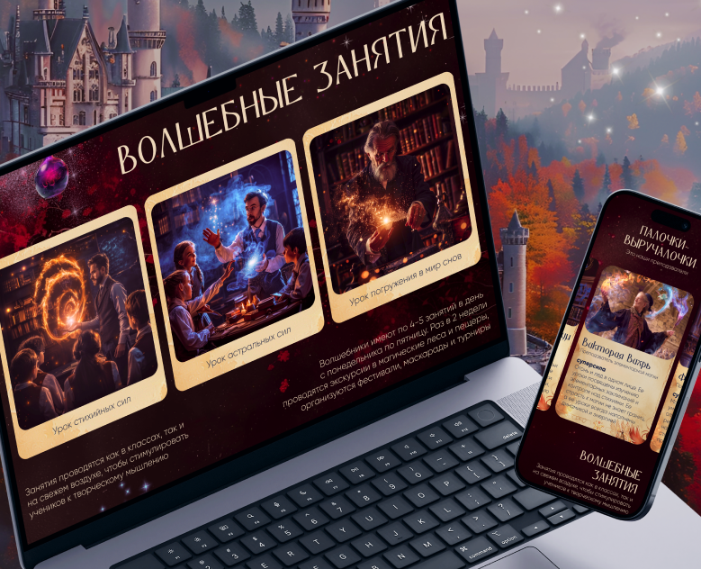 ЛЕНДИНГ | ШКОЛА МАГИИ — Интерфейсы на Dprofile