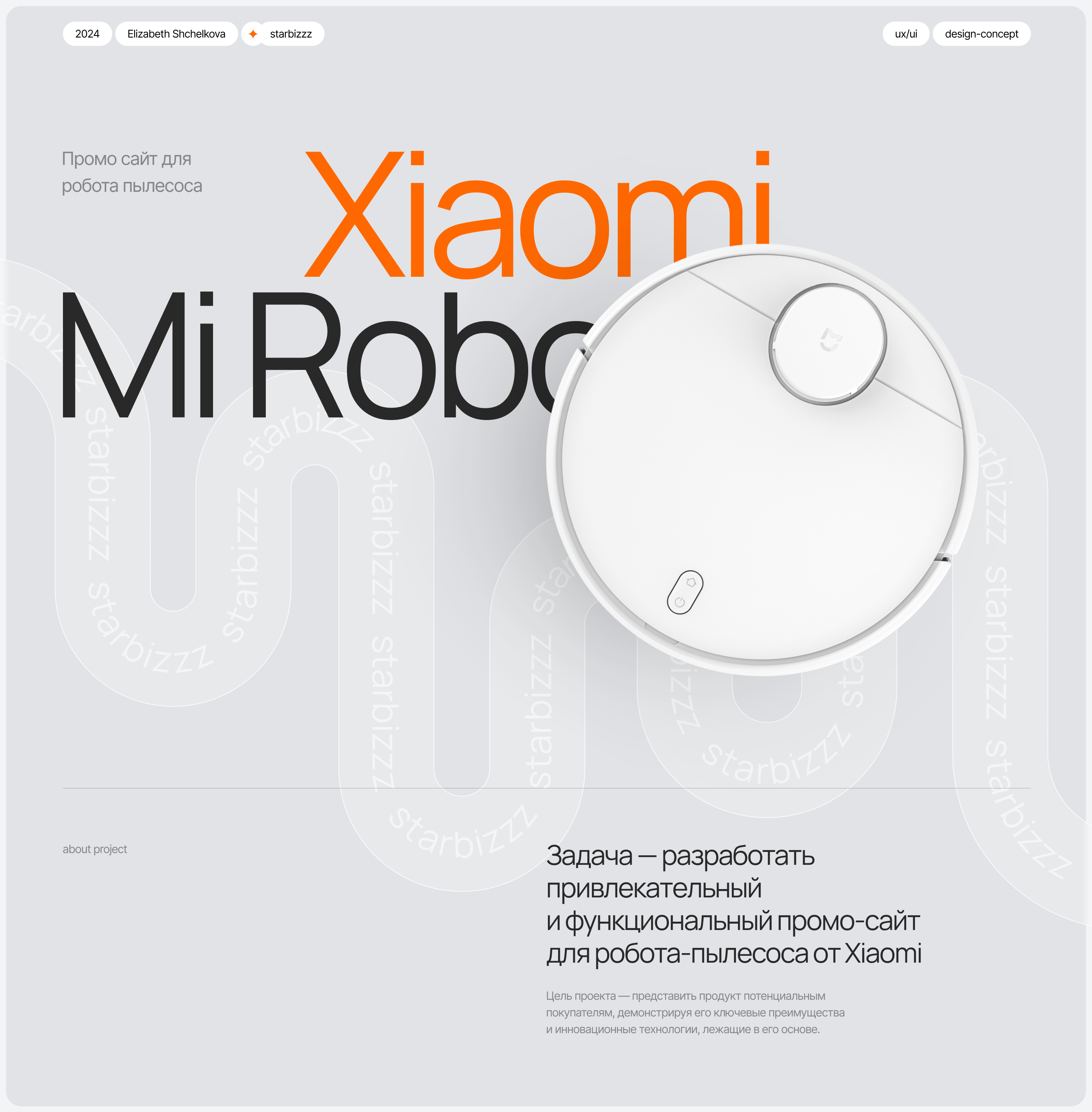 Promo site, design-concept | Xiaomi Mi Robot — Изображение №1 — Интерфейсы, Анимация на Dprofile