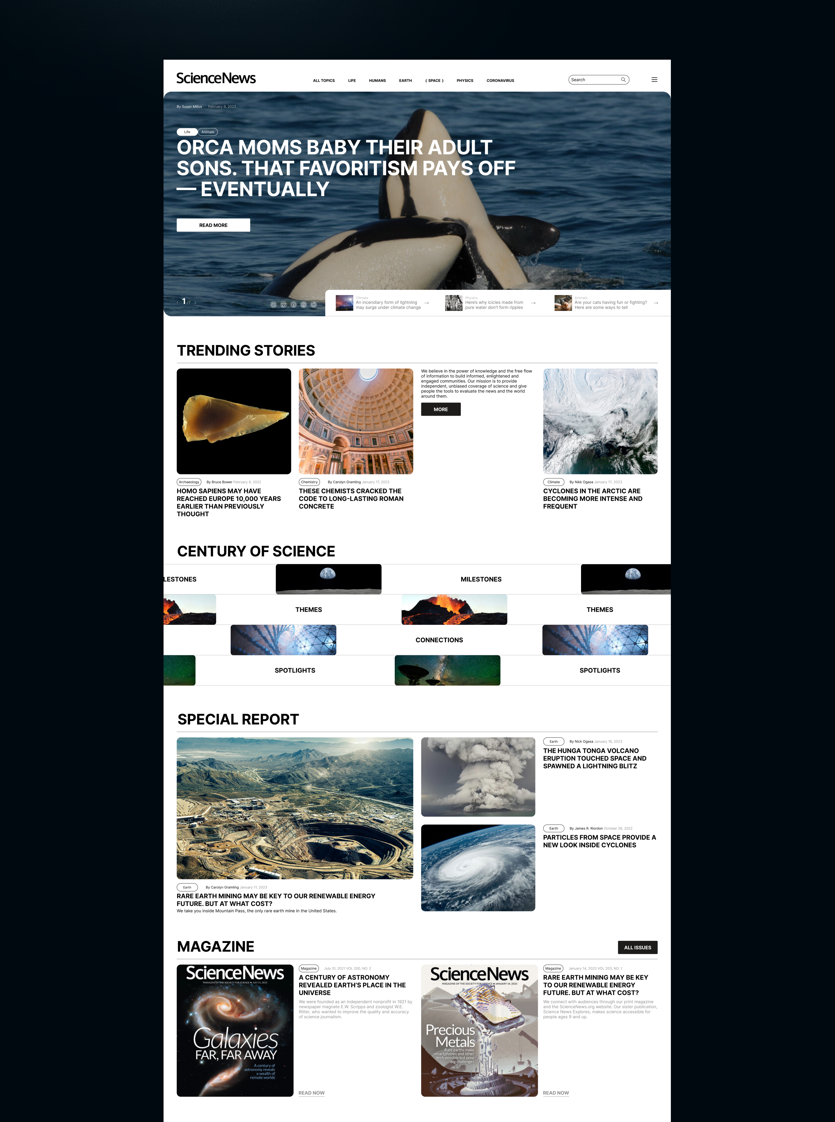 Science News | News website — Изображение №2 — Интерфейсы, Брендинг на Dprofile