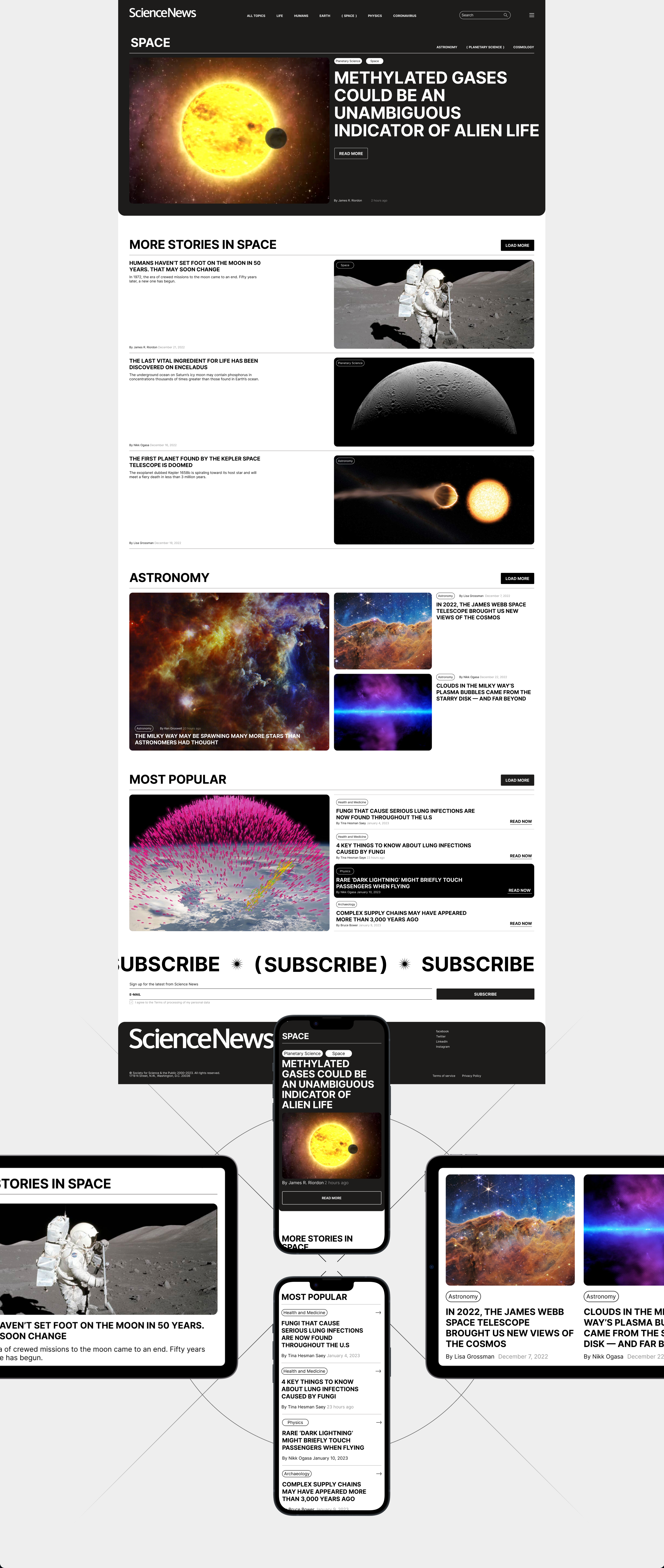 Science News | News website — Изображение №4 — Интерфейсы, Брендинг на Dprofile