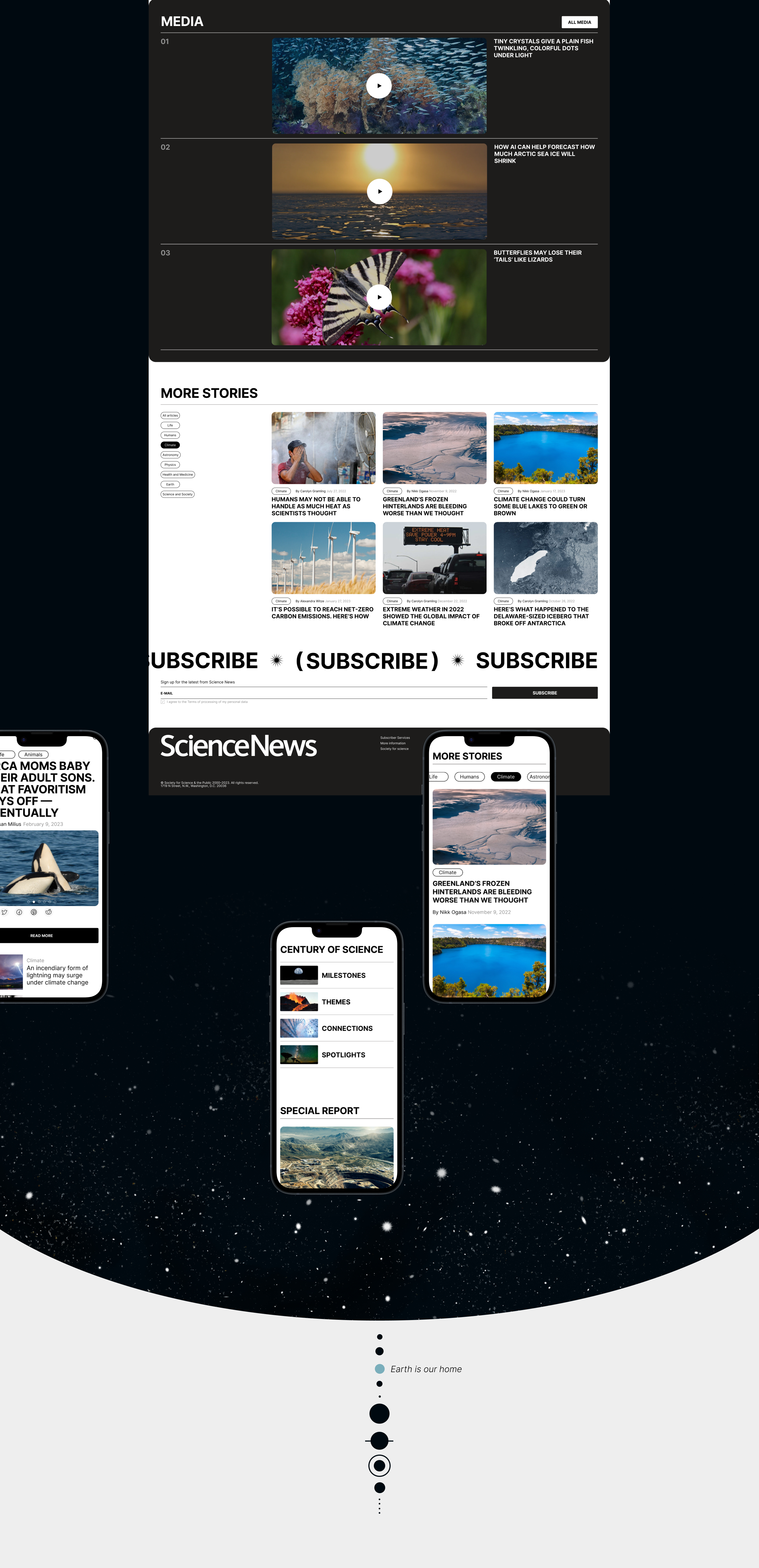 Science News | News website — Изображение №3 — Интерфейсы, Брендинг на Dprofile