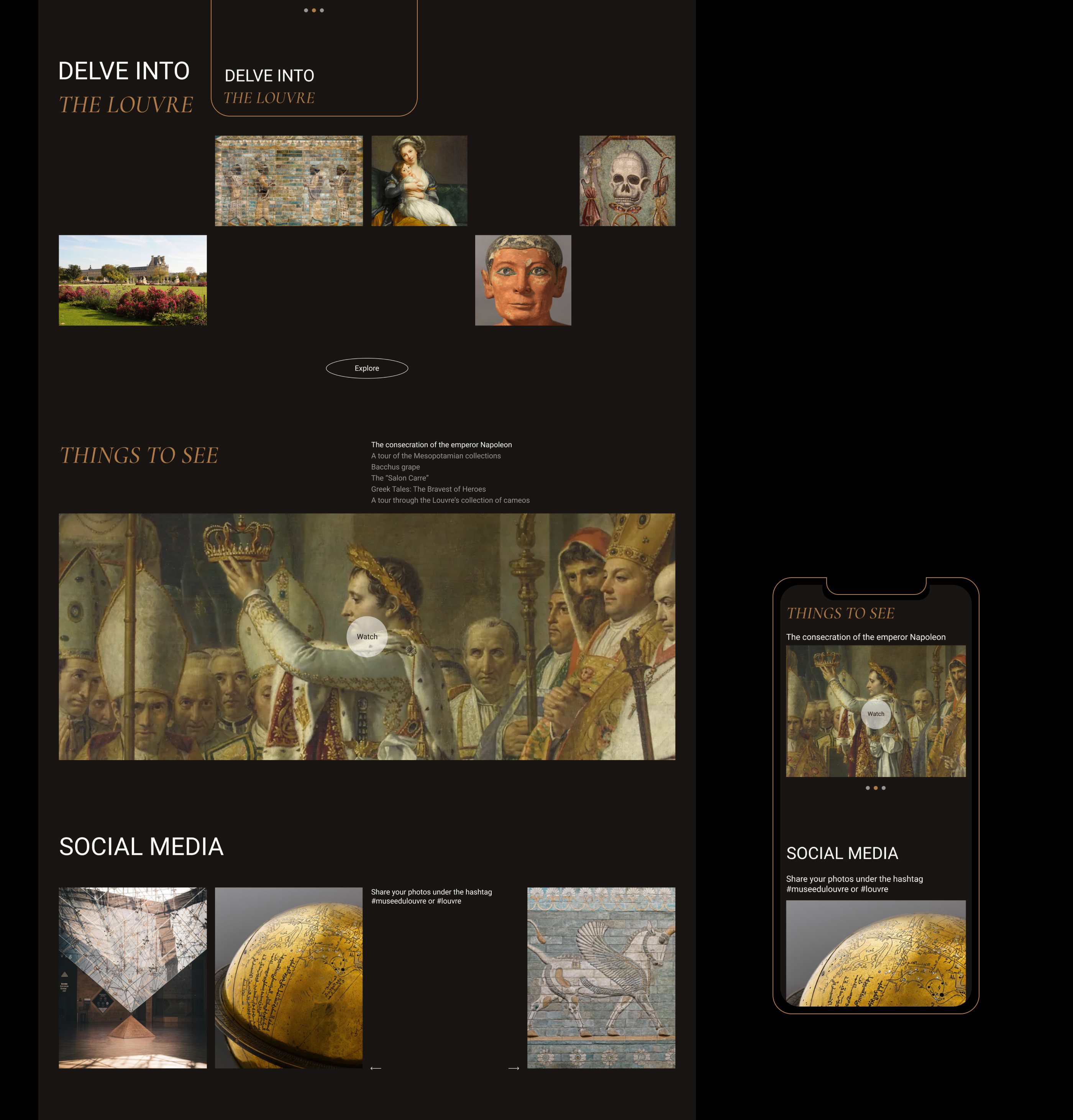 The Louvre | Corporate website redesign — Изображение №3 — Интерфейсы, Брендинг на Dprofile