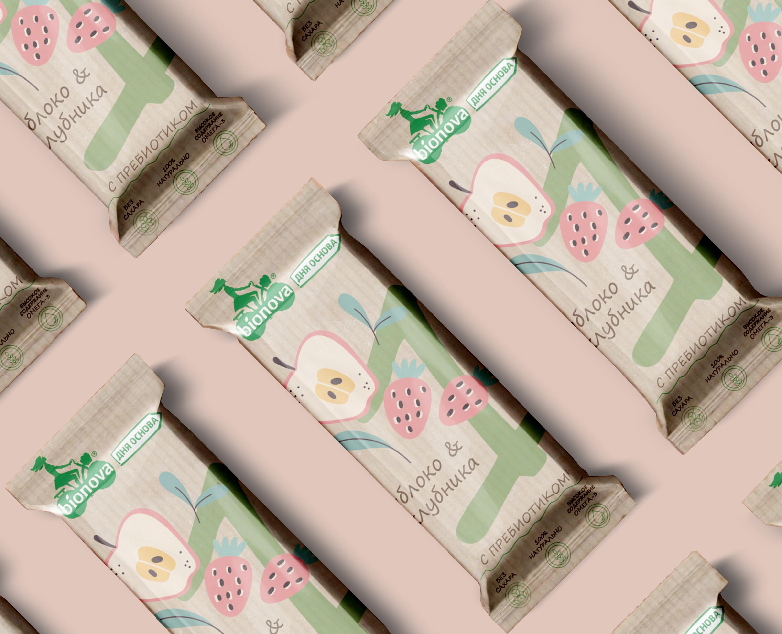 Упаковка батончиков "BioNova" — Брендинг, Графика на Dprofile
