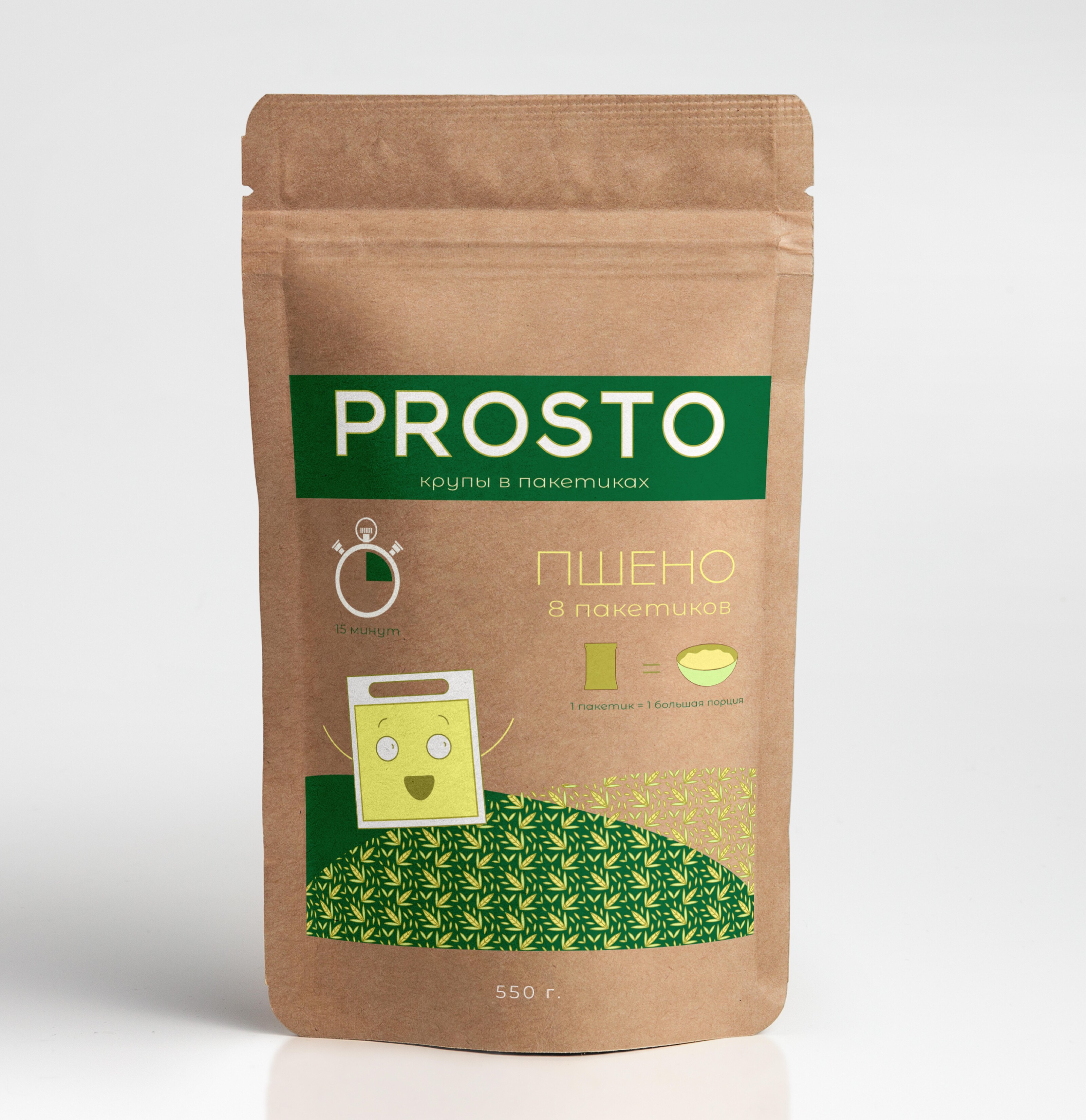 Упаковка пшенной крупы "PROSTO" + развёртка — Изображение №2 — Брендинг, Графика на Dprofile