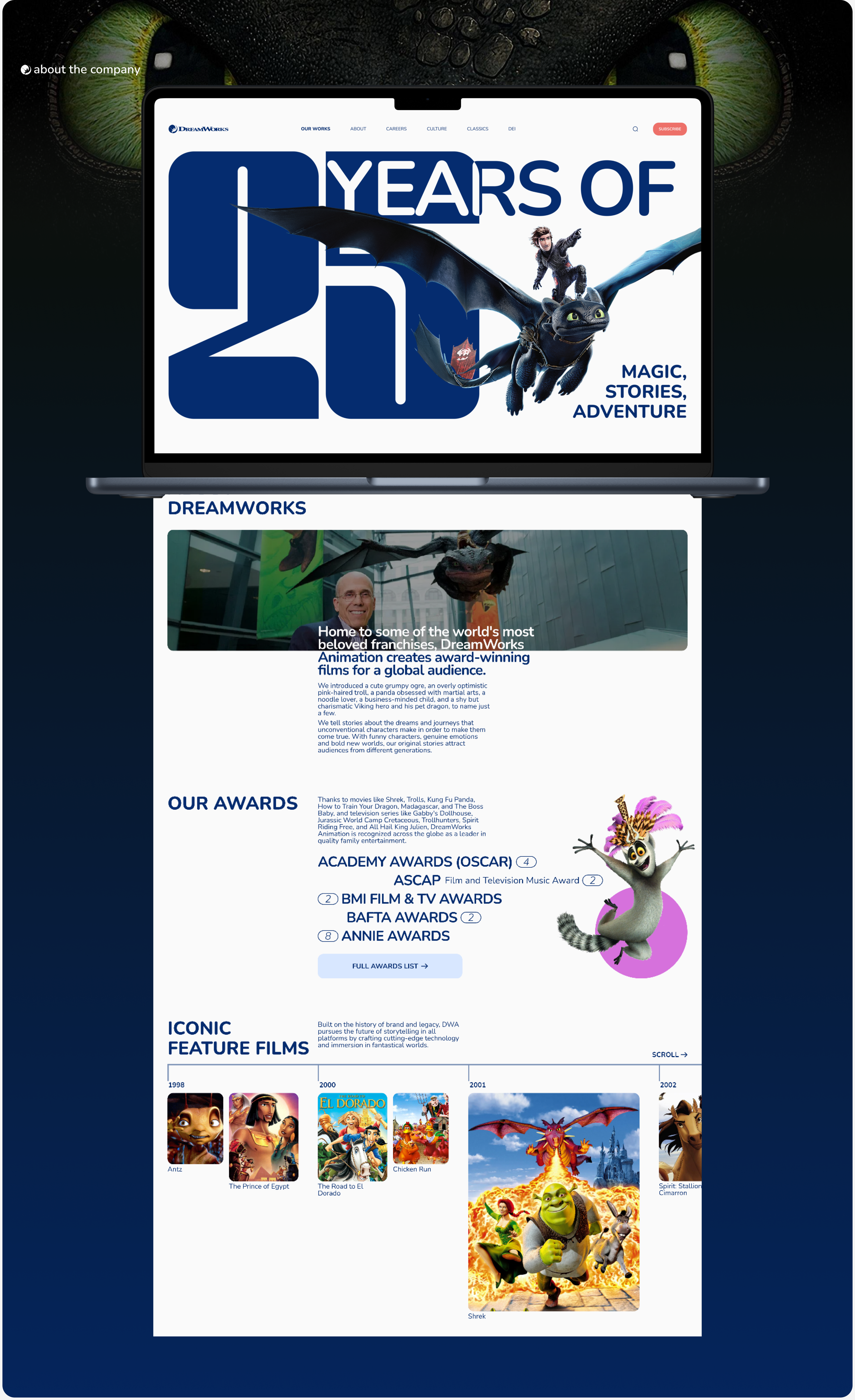 DreamWorks | Corporate website | Redesign — Изображение №10 — Интерфейсы, Маркетинг на Dprofile