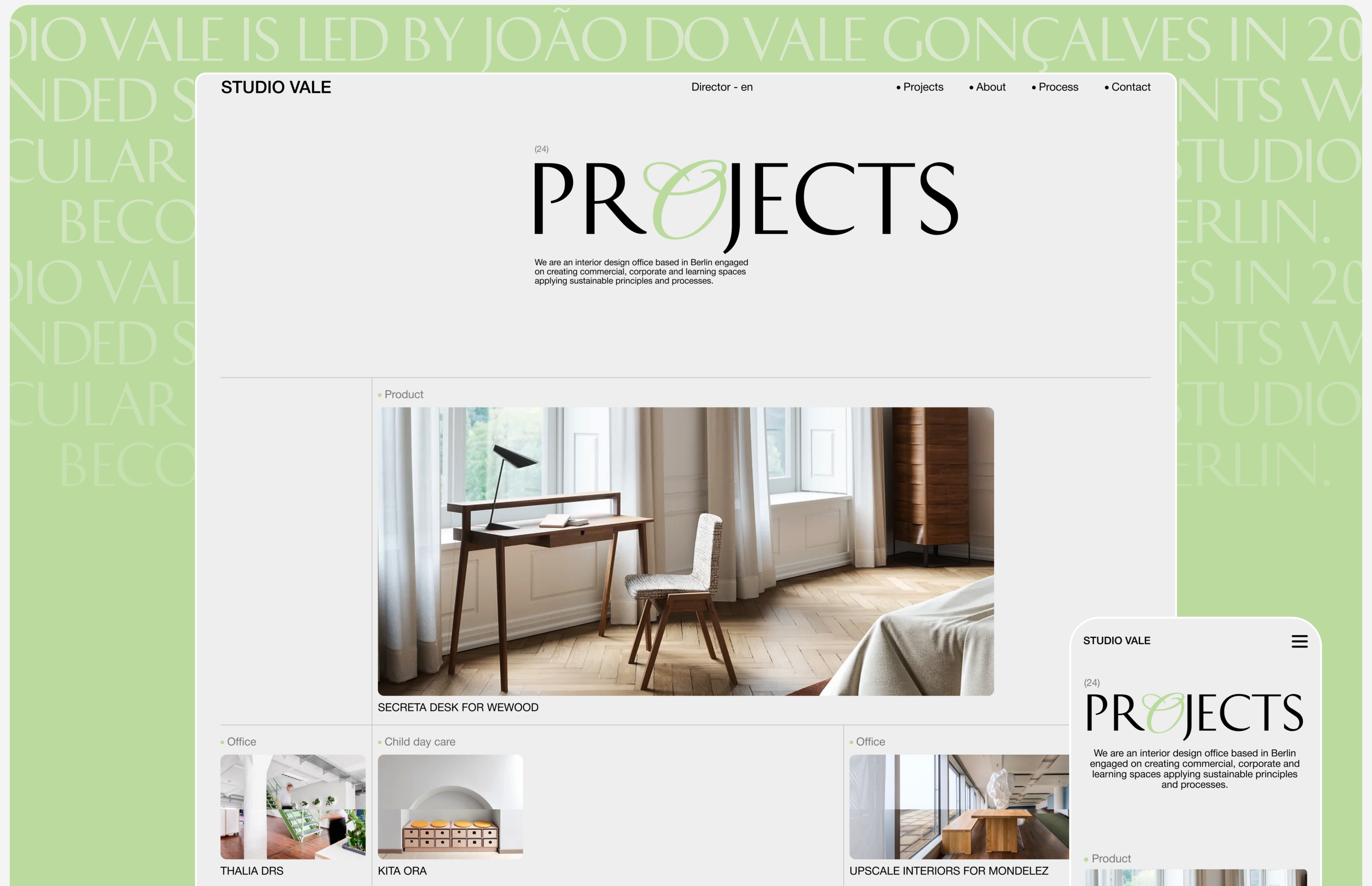 Corporate Website Redesign l Studio Vale — Изображение №6 — Интерфейсы, Брендинг на Dprofile
