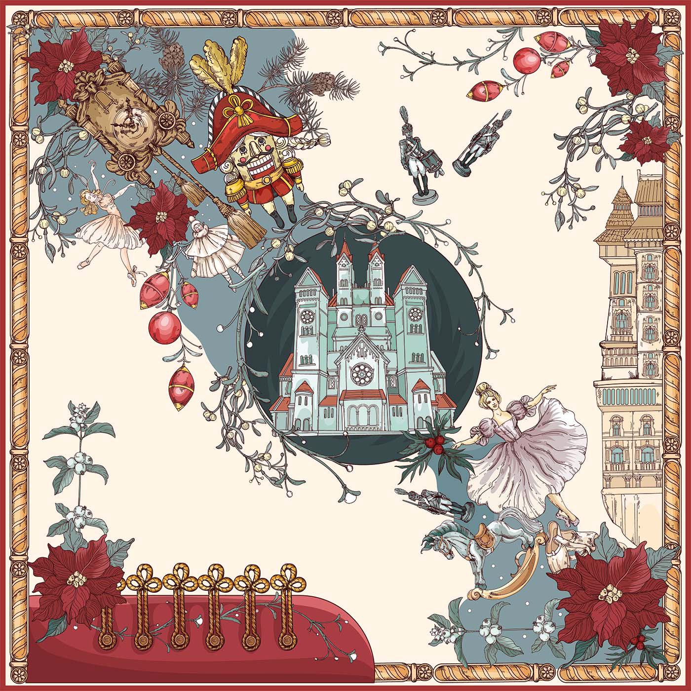 NUTCRACKER SILK SCARVES 2023 — Изображение №7 — Иллюстрация, Анимация на Dprofile