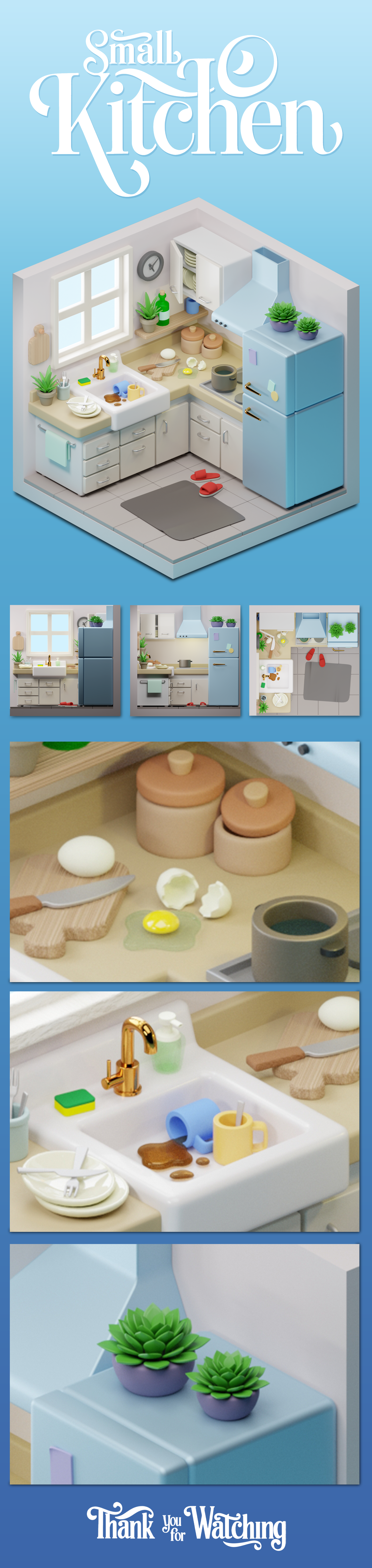 Small Kitchen — Изображение №1 — 3D на Dprofile