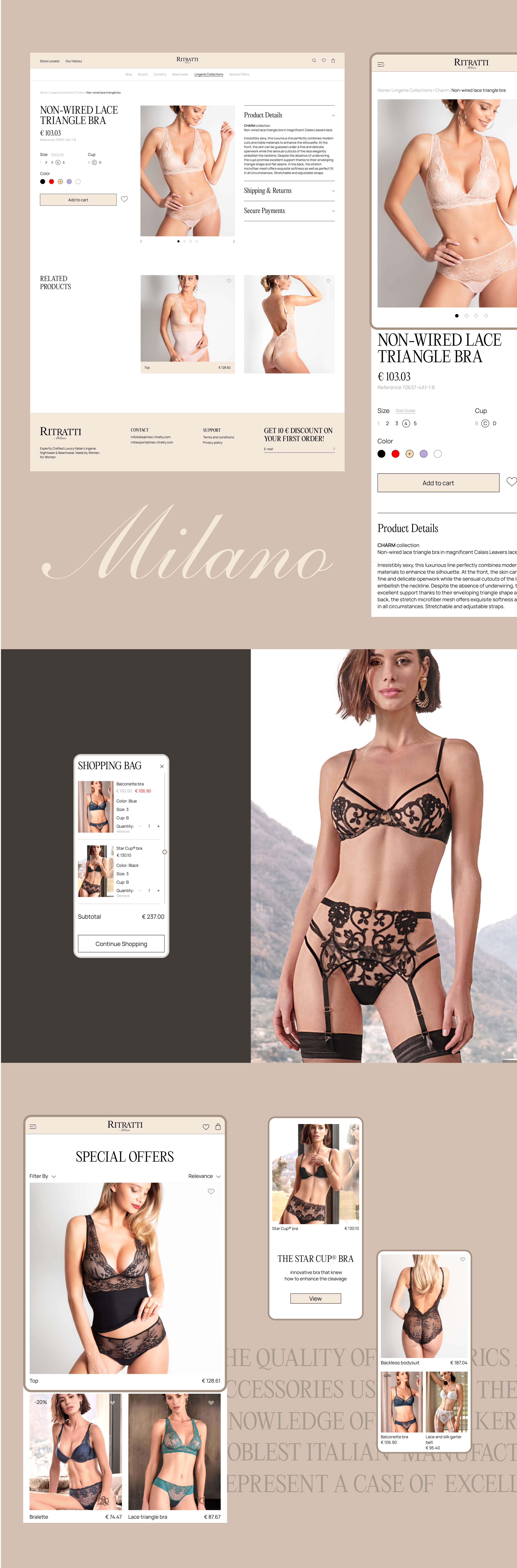 RITRATTI MILANO | E-COMMERCE — Изображение №2 — Интерфейсы, Графика на Dprofile