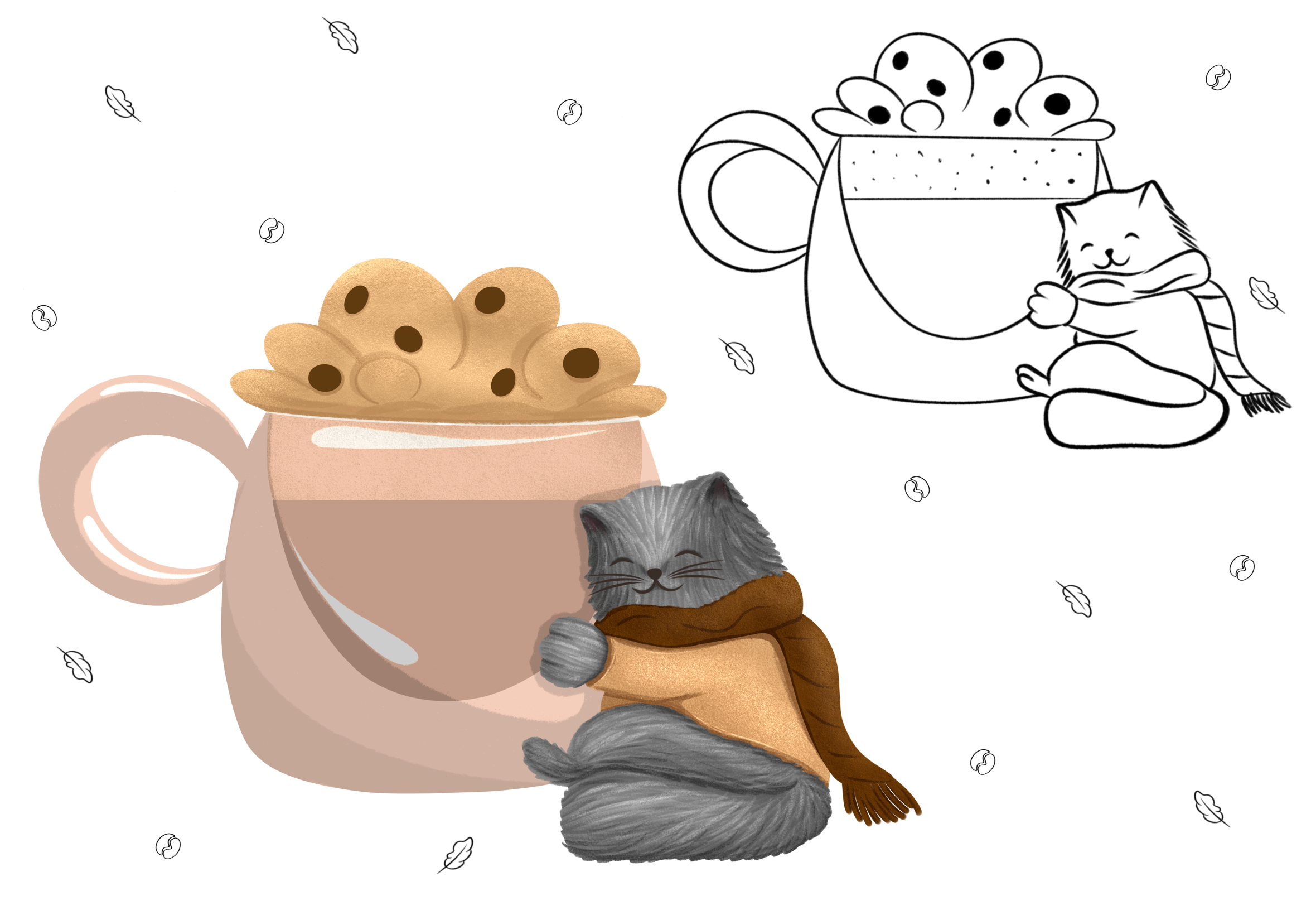 Стикеры с котом для кафе + леттеринг — Изображение №4 — Иллюстрация на Dprofile