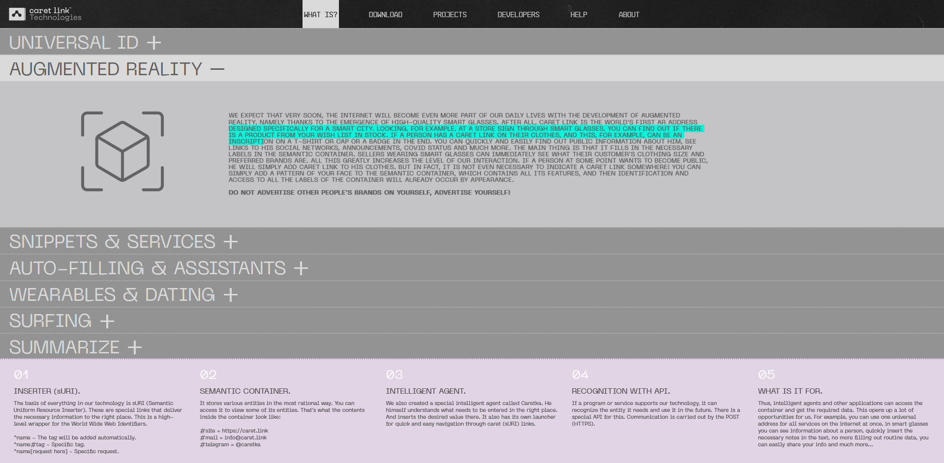 Inserter - Caret.link Technologies — Изображение №9 — Интерфейсы, Брендинг на Dprofile