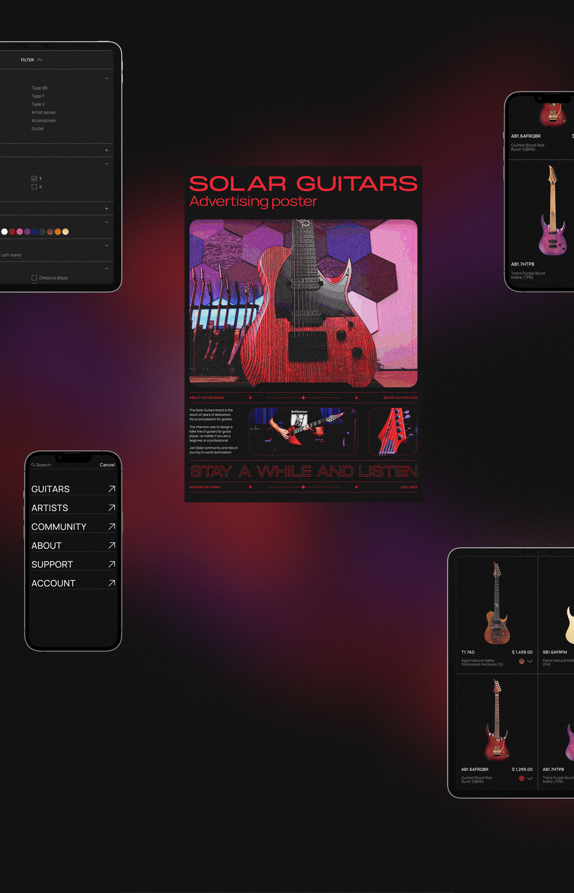 Solar Guitars | E-commerce redesign — Изображение №5 — Интерфейсы, Брендинг на Dprofile