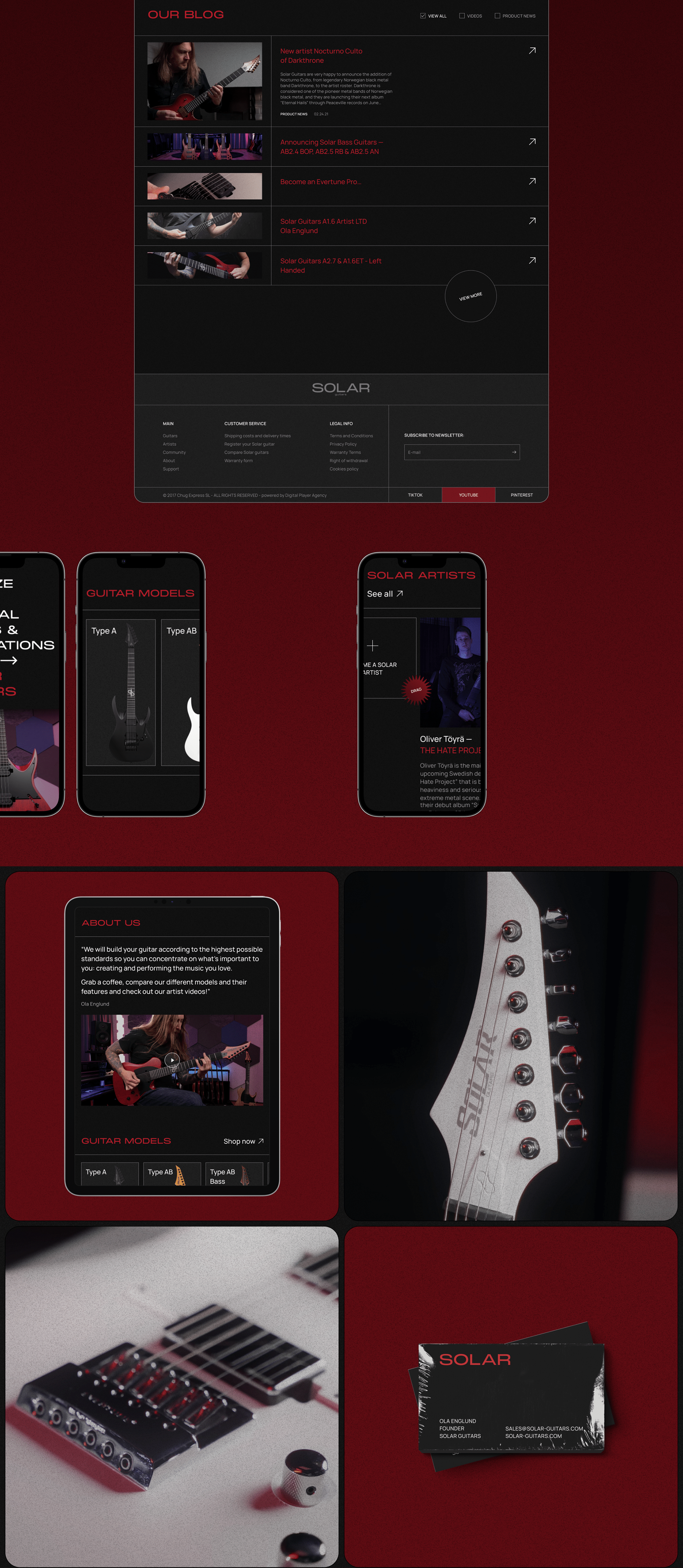 Solar Guitars | E-commerce redesign — Изображение №3 — Интерфейсы, Брендинг на Dprofile